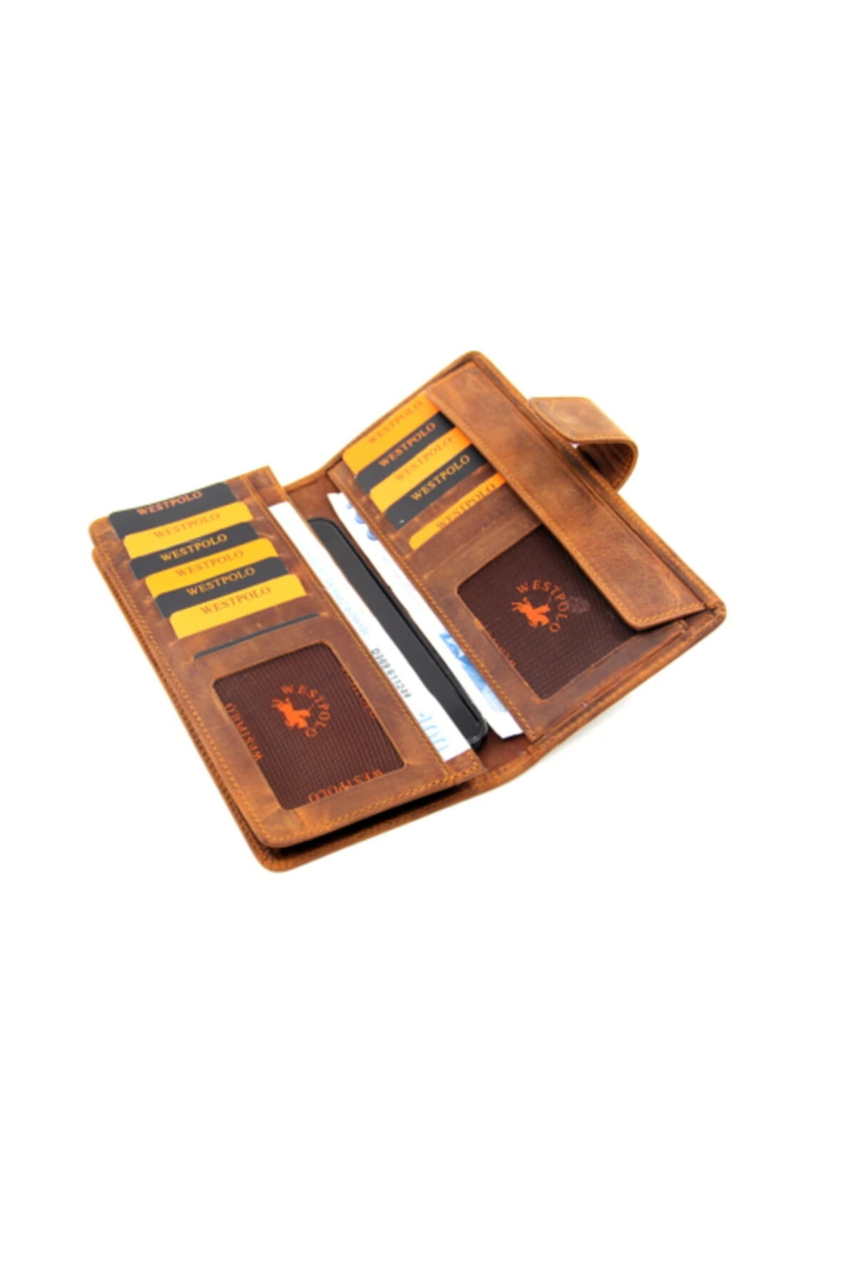 Kahverengi Unisex Patlı Vintage Crazy Hakiki Deri Cüzdan Kartlık