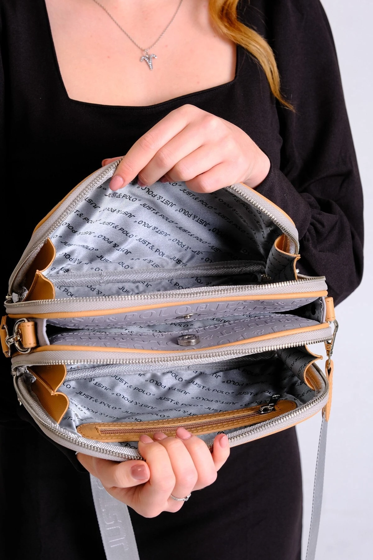 Kadın Ayarlanabilir Askılı 6 Bölmeli Mini Çanta Ve Cüzdan Kombini