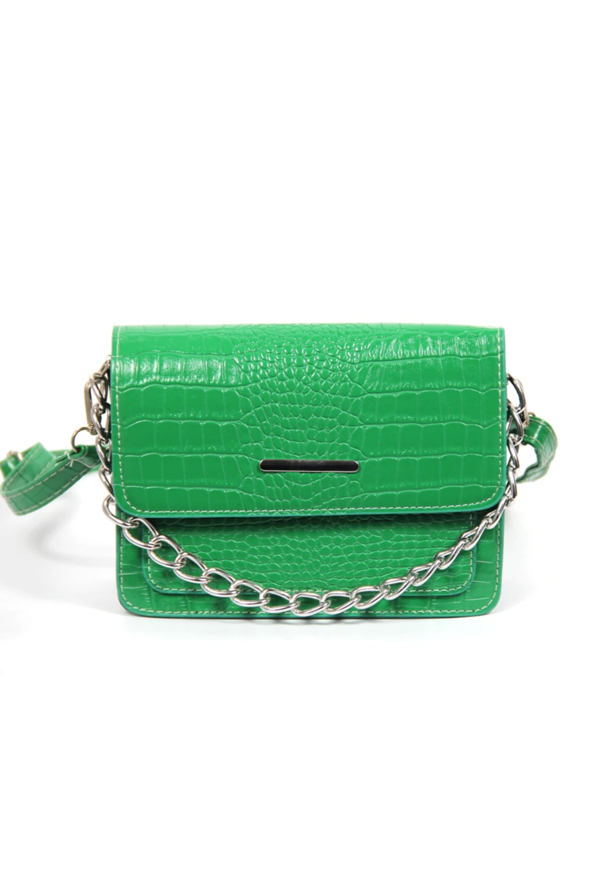 Kadın Timsah Desen Zincirli El Ve Omuz Çantası Pbu268