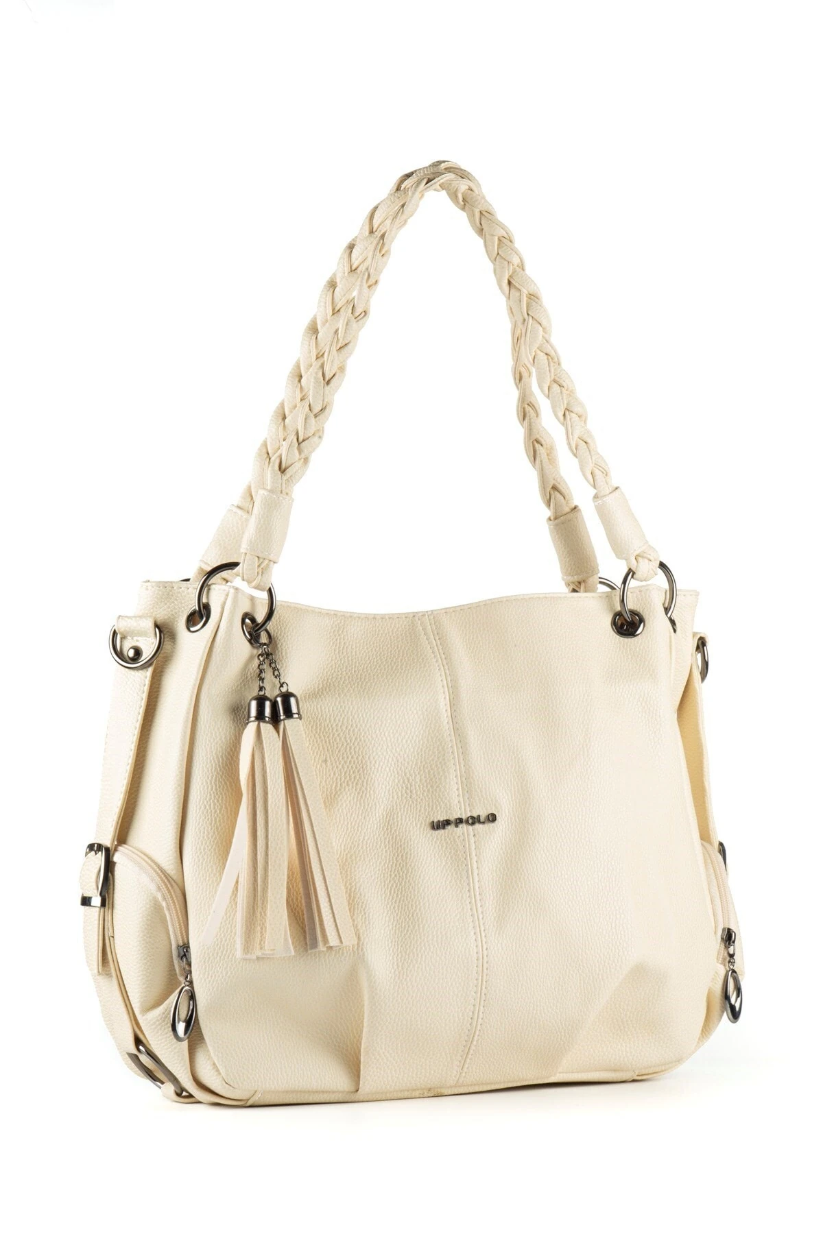 Bej Kadın Yıkanmış Deri Omuz Çantası Upb444