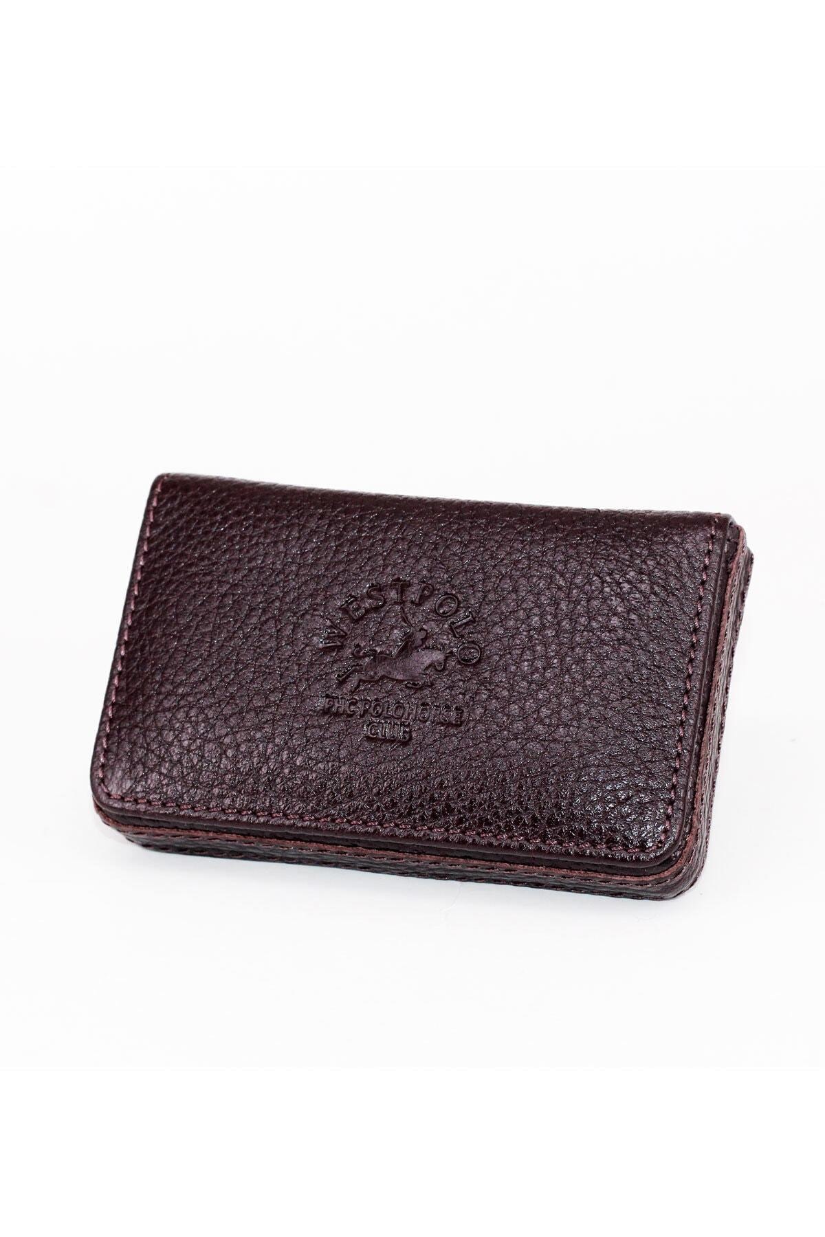 Unisex Hakiki Deri Kahverengi Kartlık