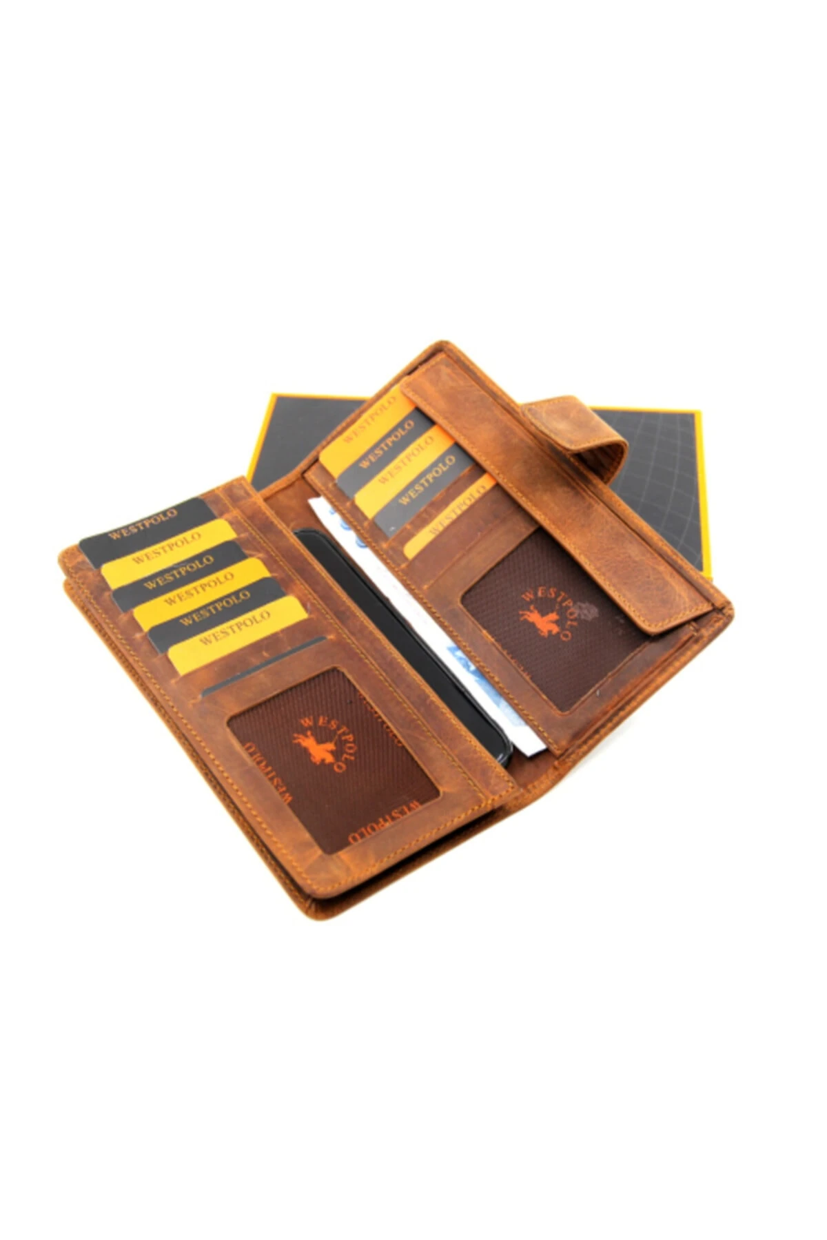 Kahverengi Unisex Patlı Vintage Crazy Hakiki Deri Cüzdan Kartlık