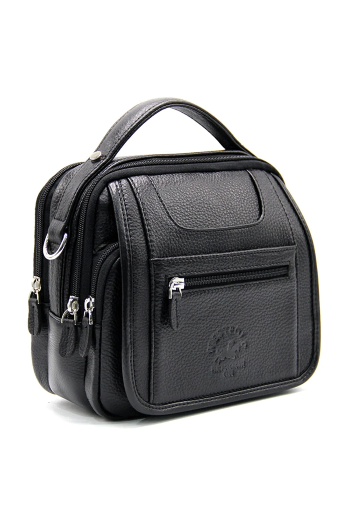 Siyah Erkek Çok Bölmeli Hakiki Deri El Ve Omuz Çantası 6228080