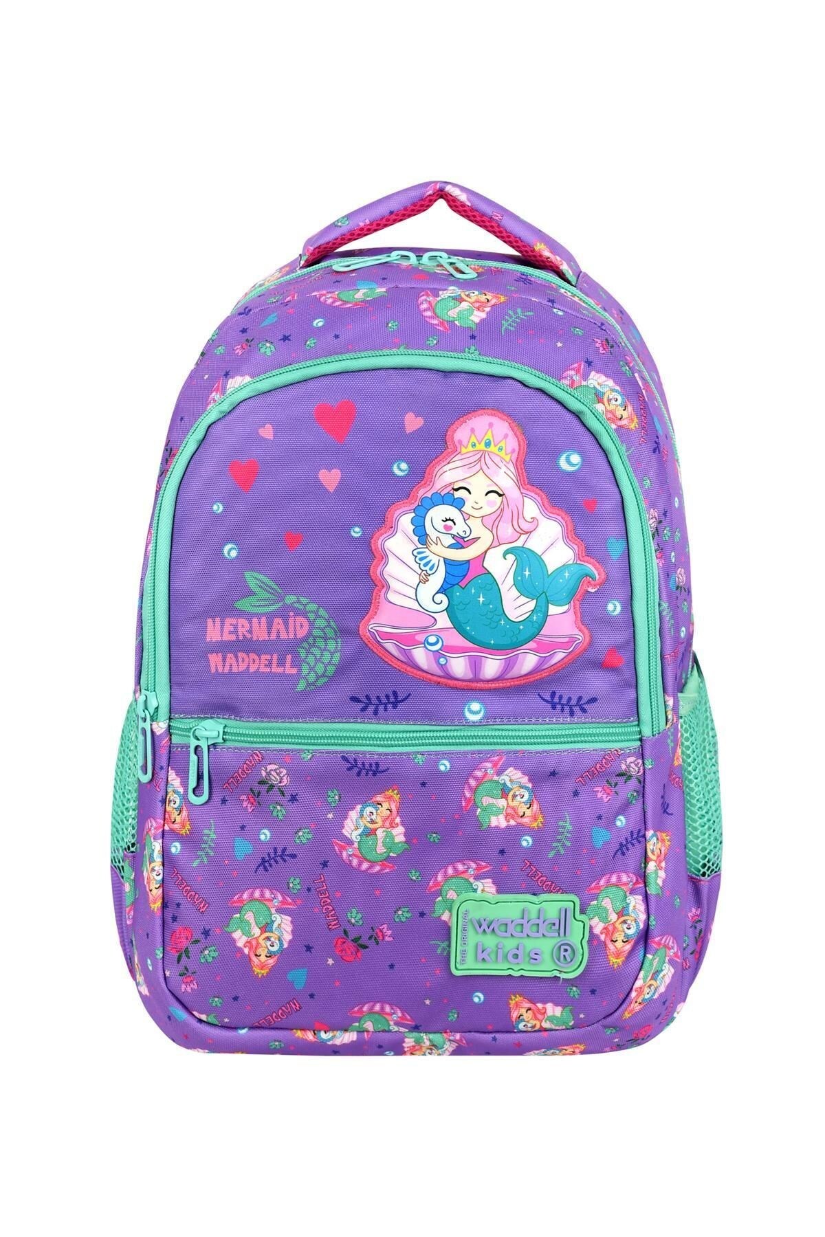 Mermaid Naddell 3’lü Kız Çocuk Okul Çanta Seti (Sırt Çantası, Beslenme Çantası, Kalemlik)