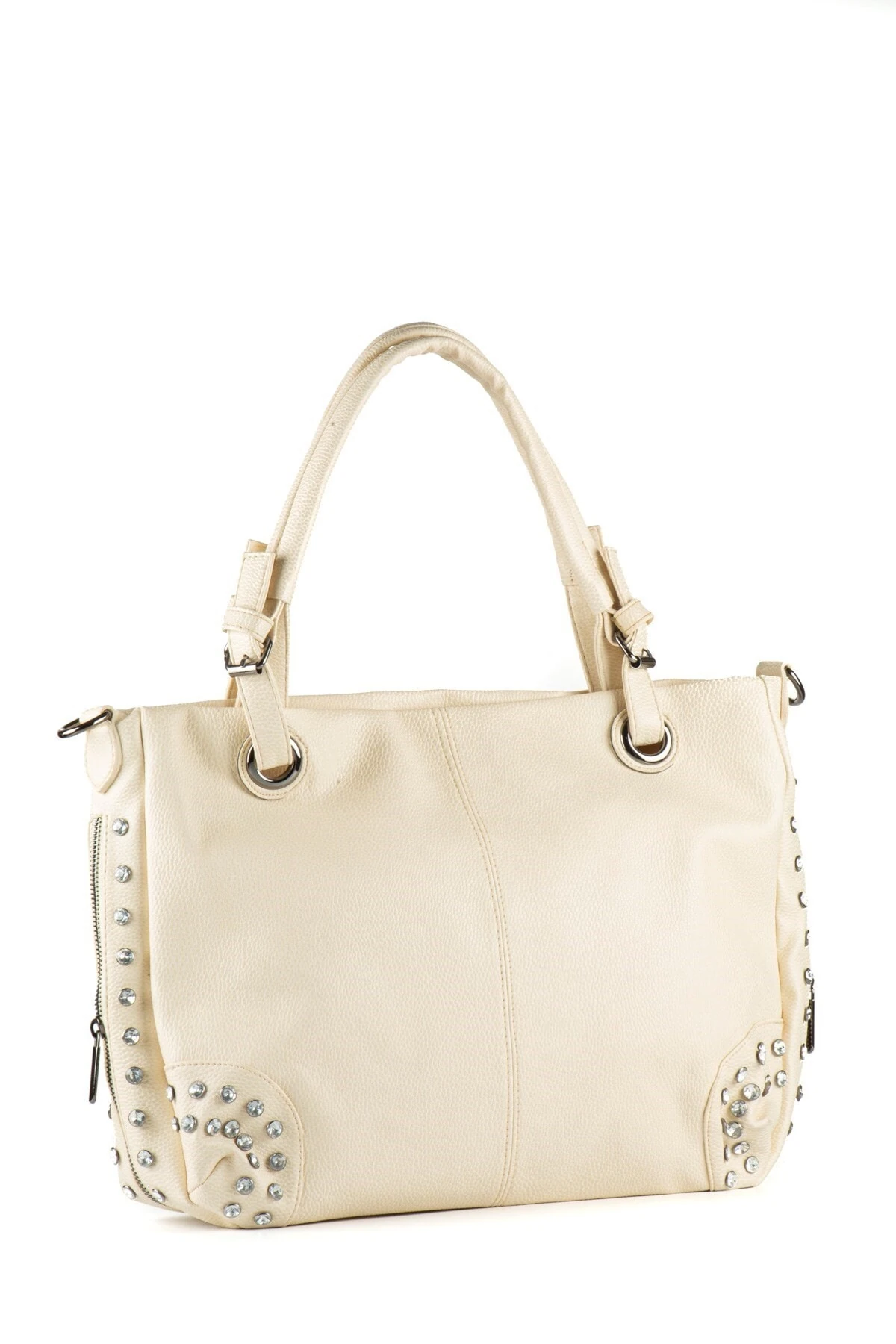 Bej Kadın Yıkanmış Deri Omuz Çantası Upb926