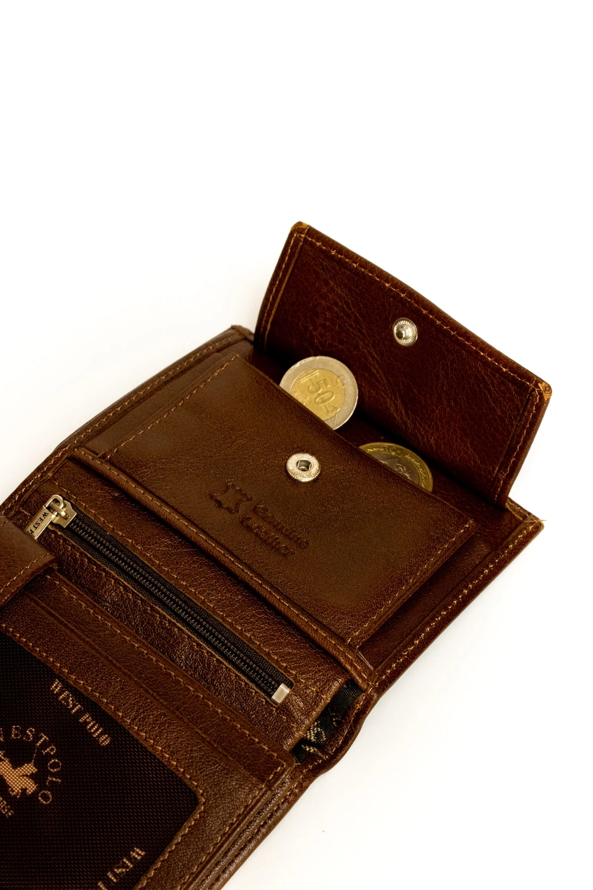 Erkek Bordo Deri Çok Kartlık Bölmeli Spor Model Cüzdanı