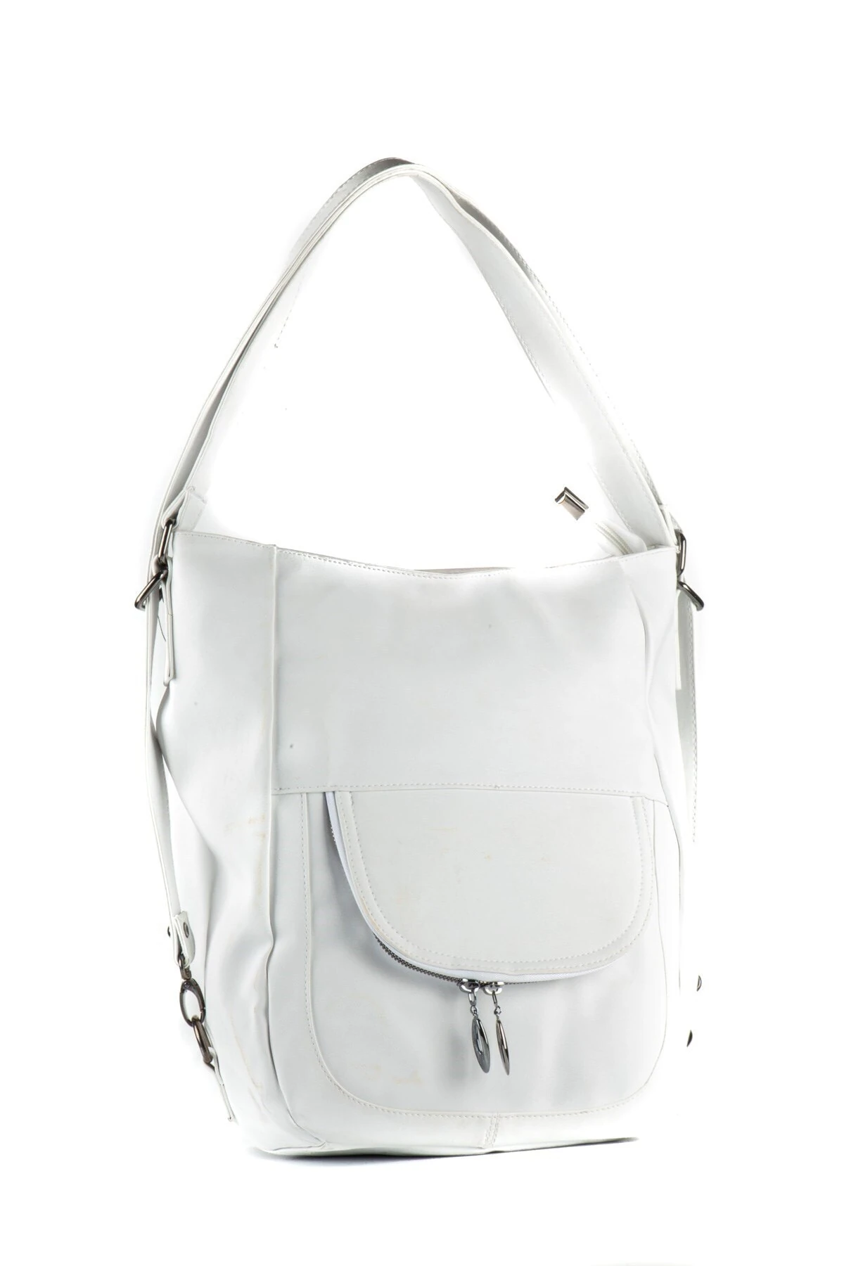 Beyaz Kadın Nubuk Omuz Çantası Upb501