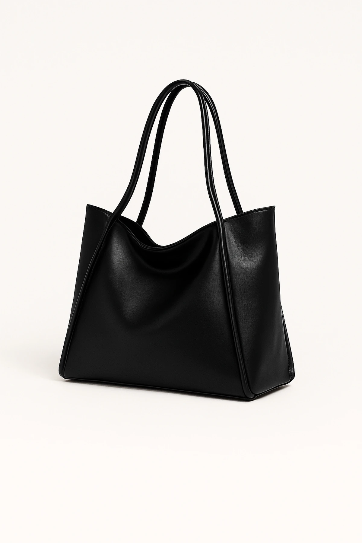 Büyük Boy Vintage Yumuşak Deri Salaş Model Geniş Hacimli Siyah Kadın Omuz Çanta Kol Çantası