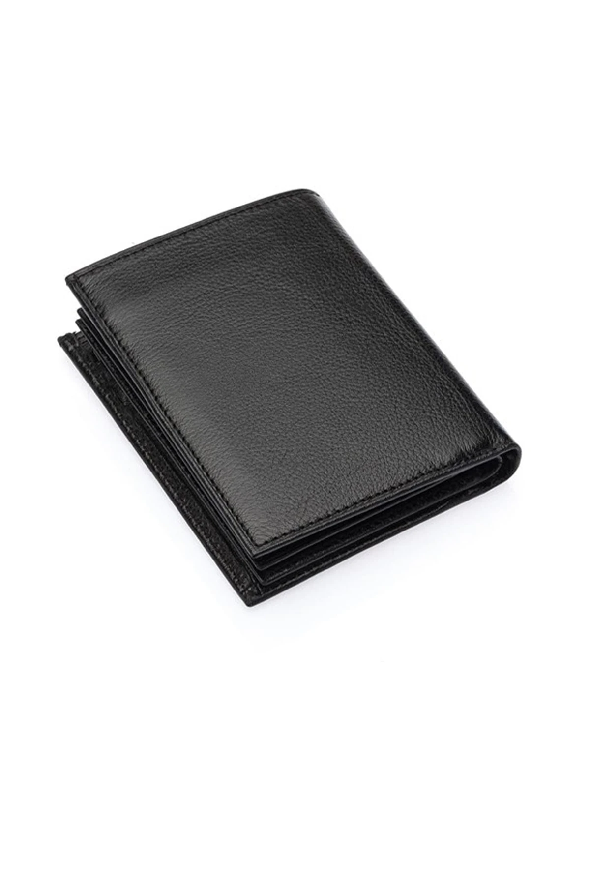 Kağıt Para Ve Bol Kart Bölmeli Hakiki Flötr Deri Siyah Erkek Cüzdan Wpt05
