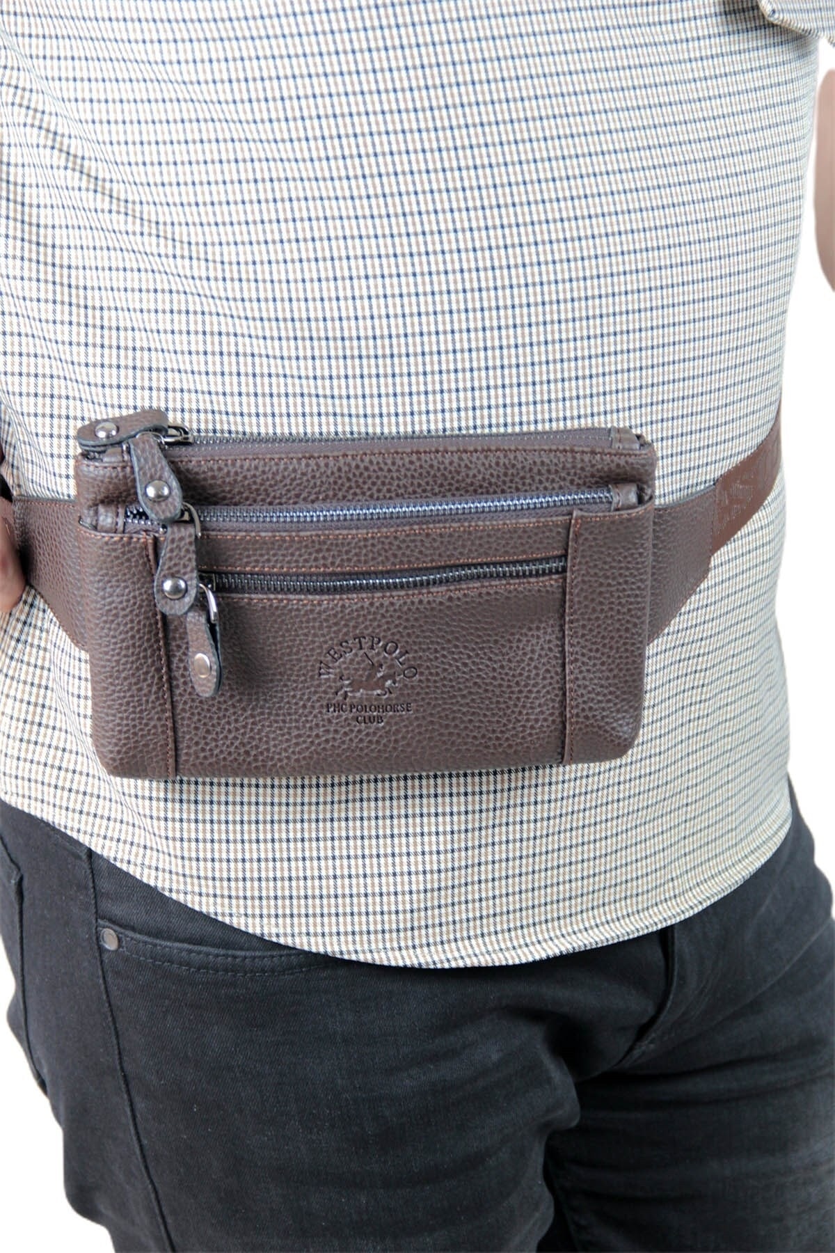 Erkek Klasik Ayarlanabilir Askılı Bel Ve Vücut Çantası Pbu6058