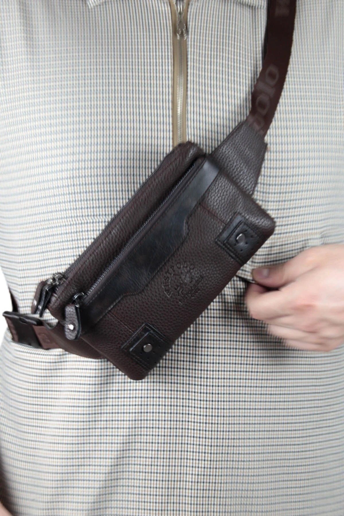 Erkek Klasik Ayarlanabilir Askılı Bel Ve Vücut Çantası Pbu6059