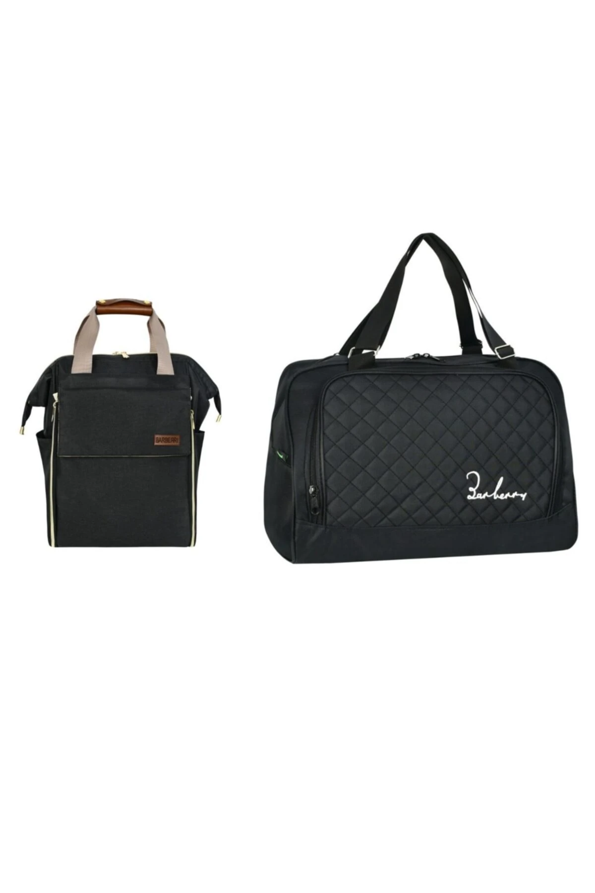 Bebek Bakım Siyah Luks Yataklı Sırt Çantası Ve Küçük Boy El Valizi Kombin