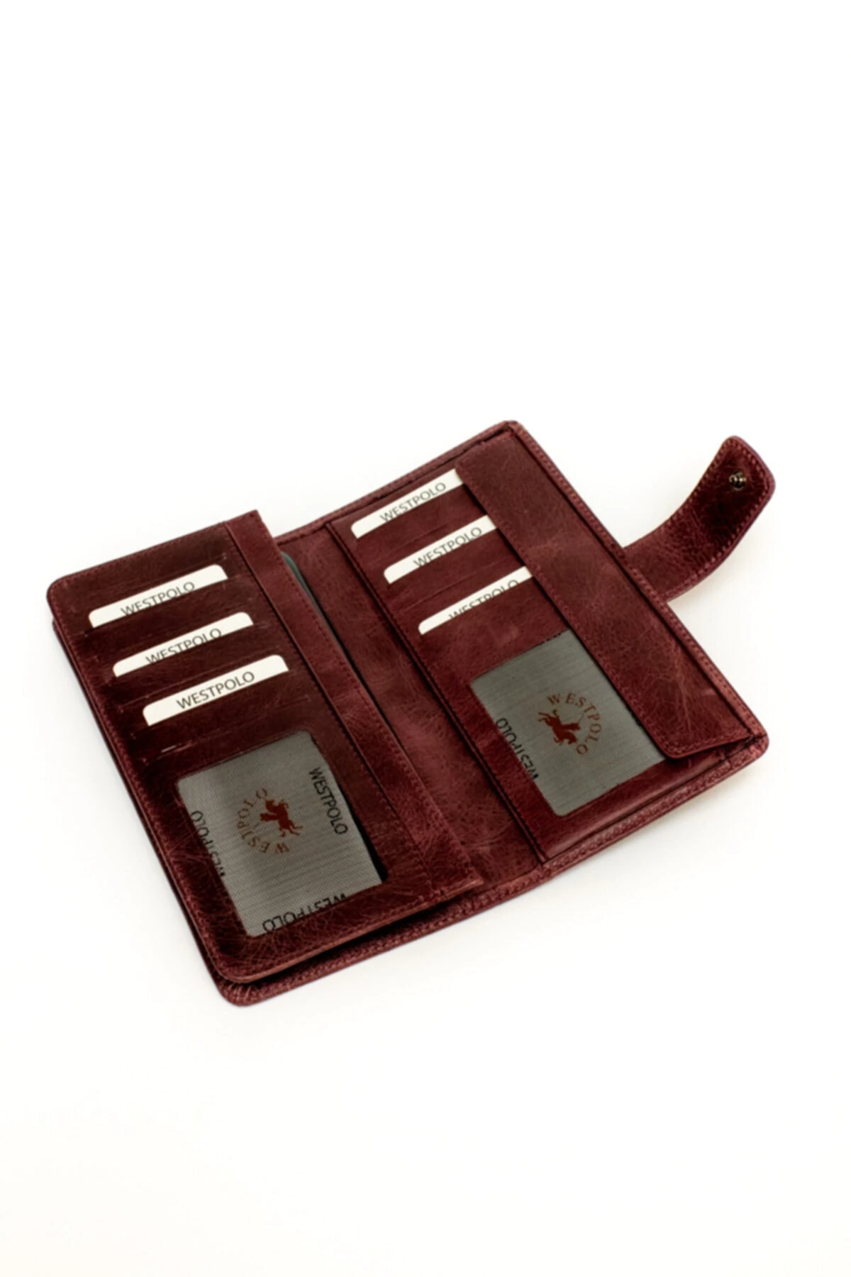 Hakiki Crazy Deri Telefon Bölmeli Unisex Portföy Cüzdan Kartlı