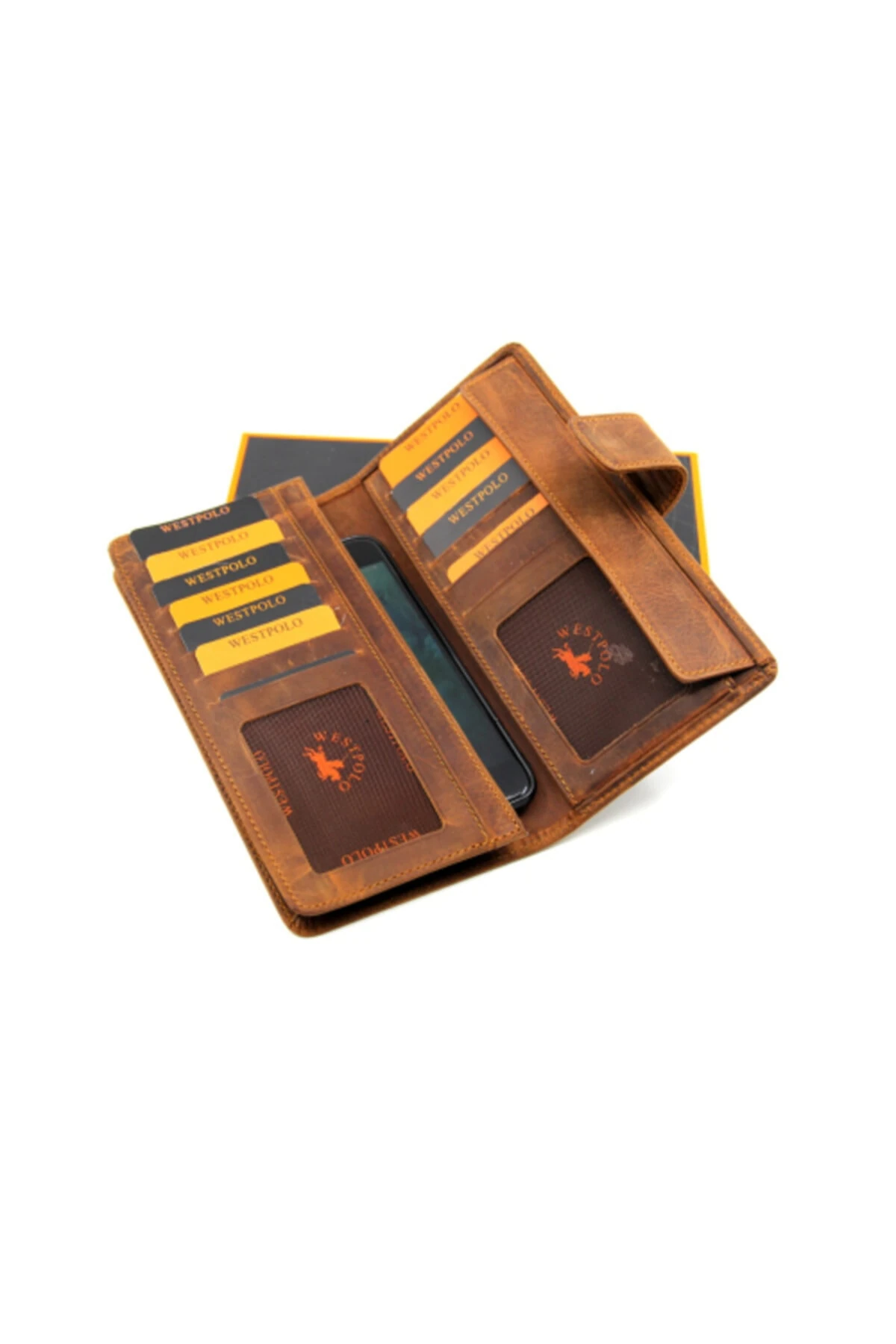 Kahverengi Unisex Patlı Vintage Crazy Hakiki Deri Cüzdan Kartlık