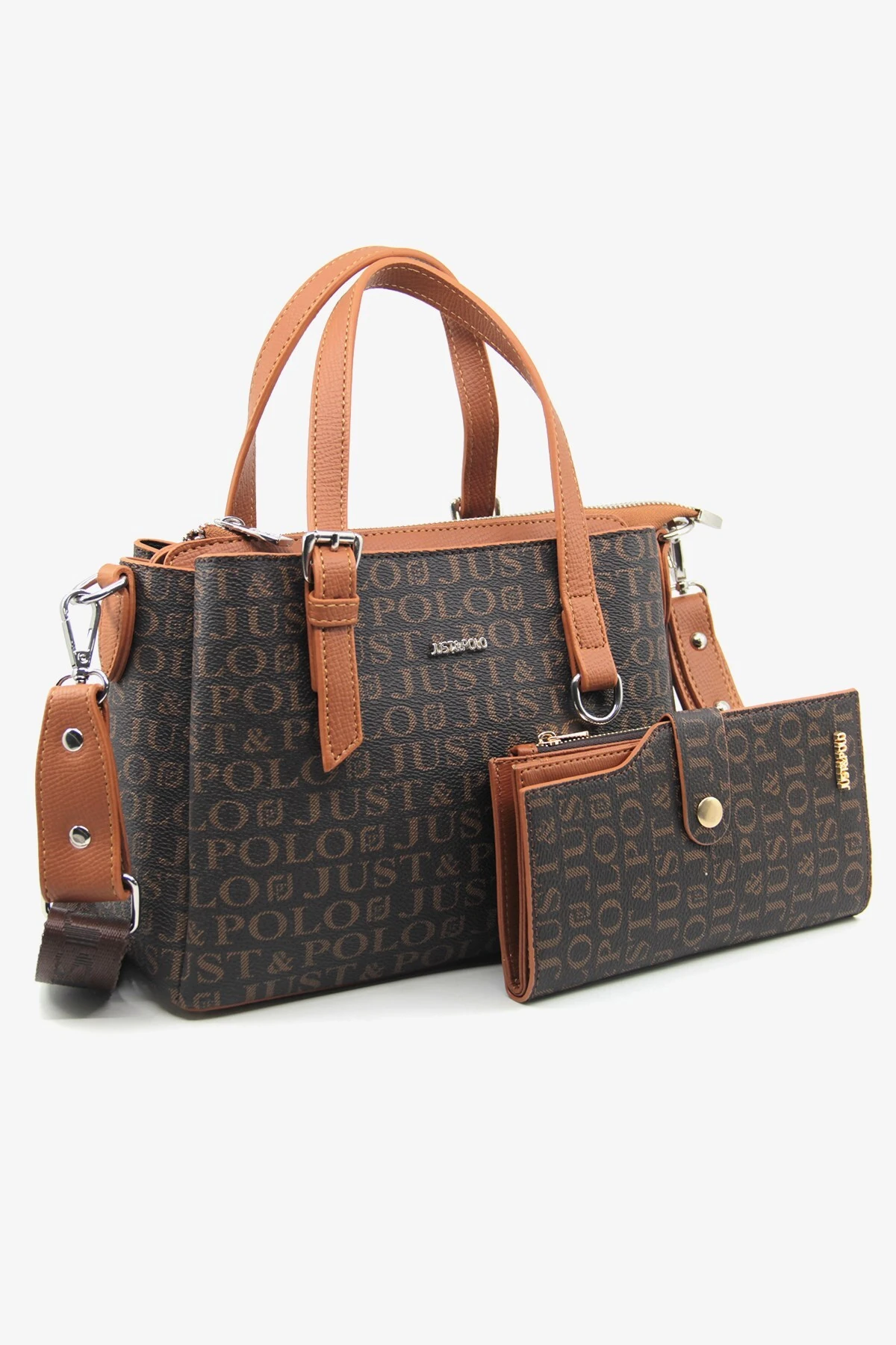 Suya Geçirmez Ayarlanabilir Çapraz Askılı  4 Gözlü Kadın El ve Omuz Çantası Ve Cüzdan Kombini NL3022