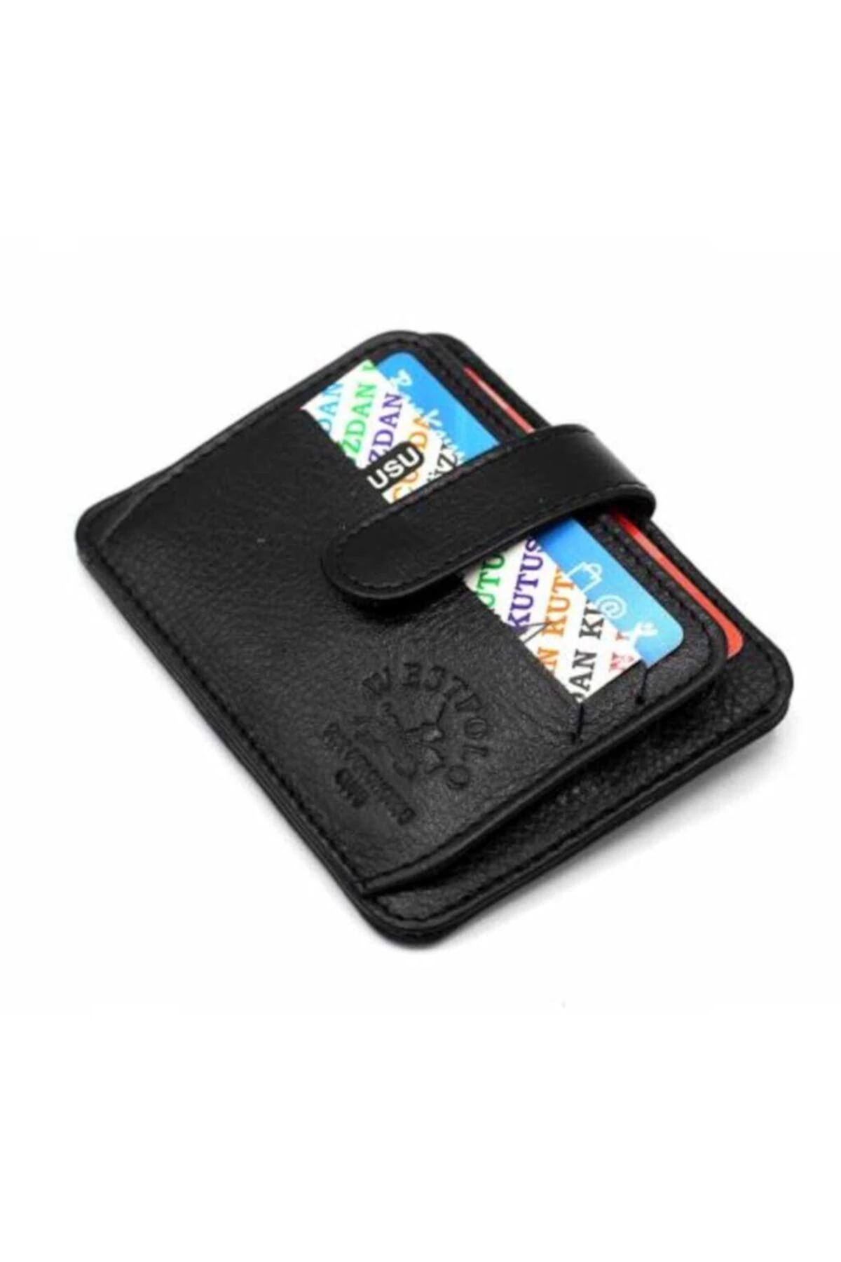 Hakiki Deri Siyah Unisex Kartlık Try115