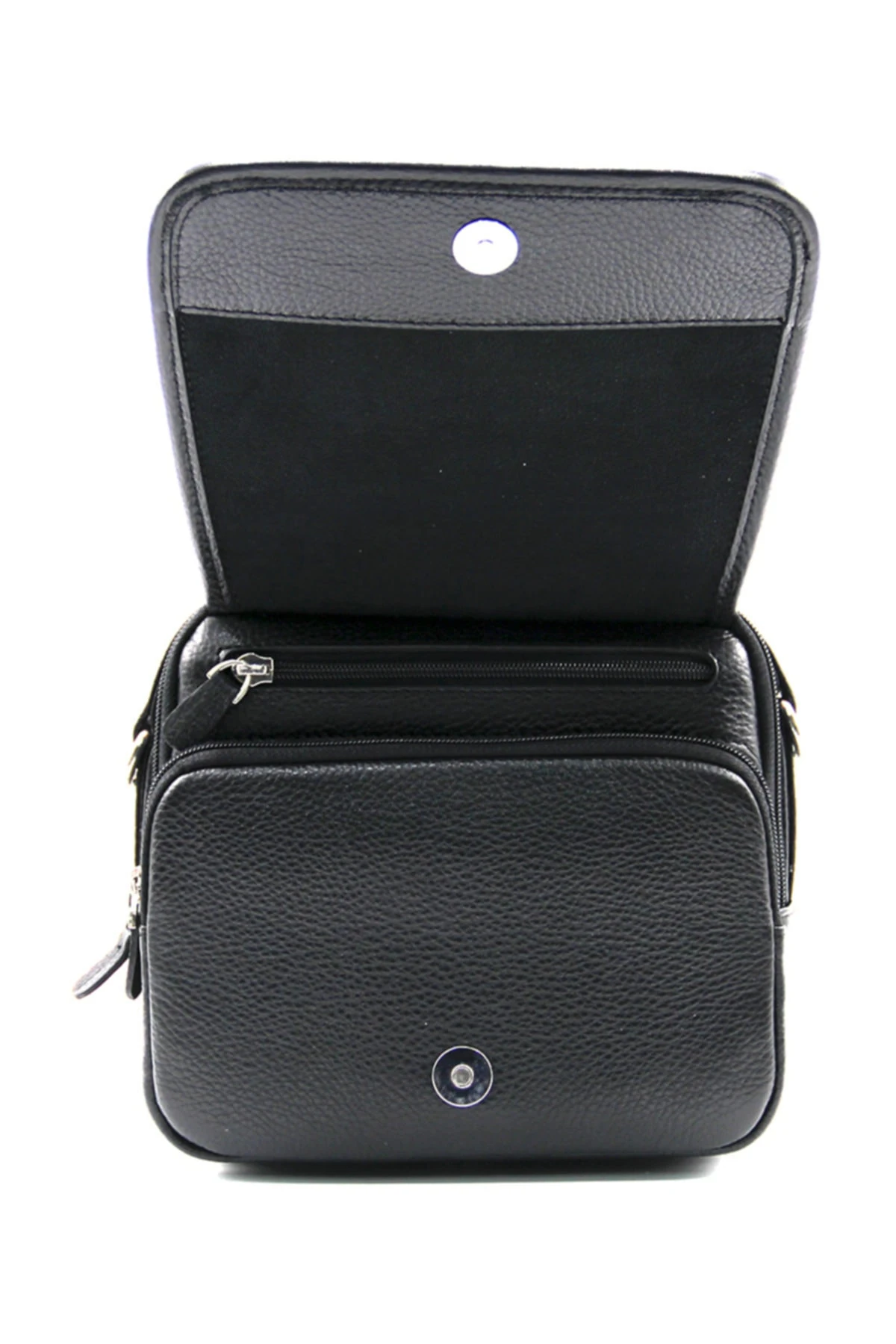 Siyah Erkek Çok Bölmeli Hakiki Deri El Ve Omuz Çantası 6228080