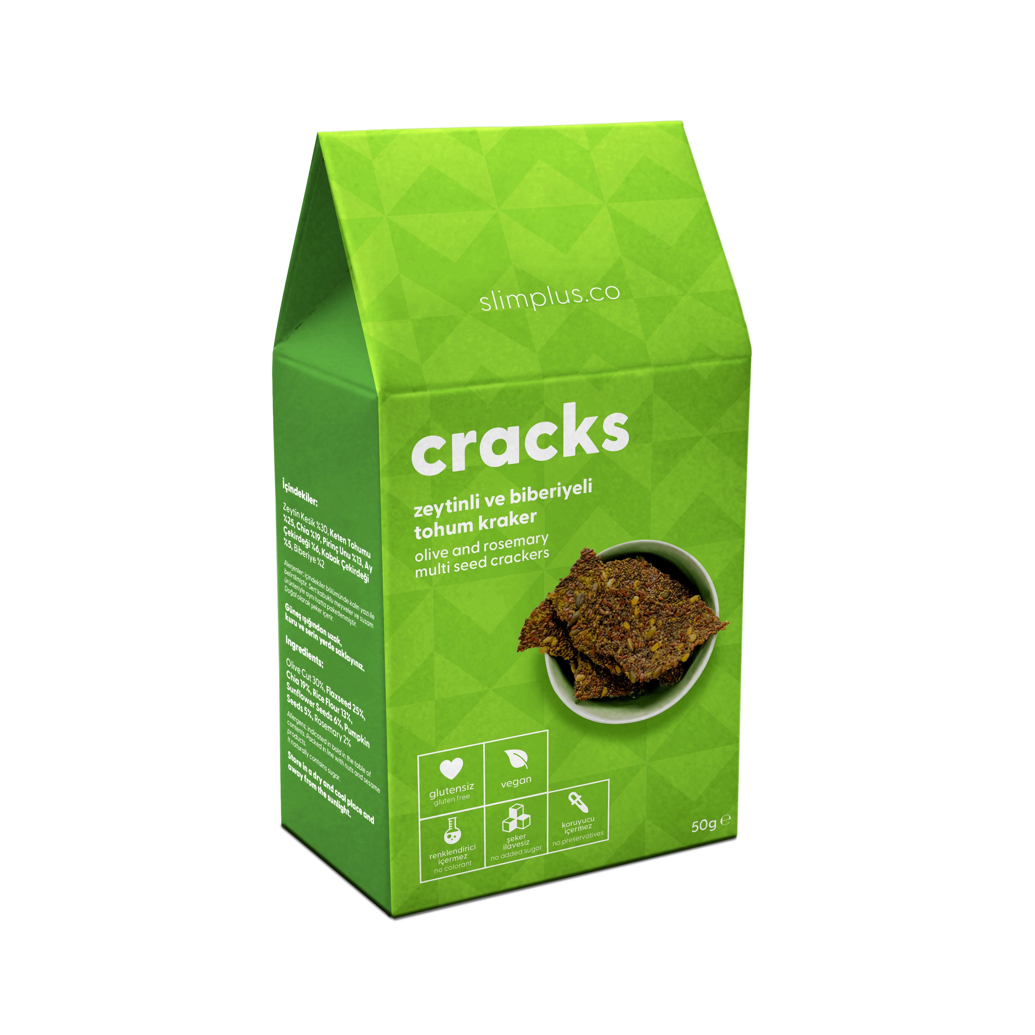 Slim Plus - Cracks Zeytinli ve Biberiyeli (50 gr.) - Vegan
