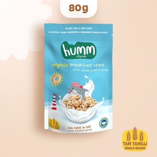 Humm - Organik Kahvaltılık Gevrek Tam Tahıllı ve Ballı (80 gr.)