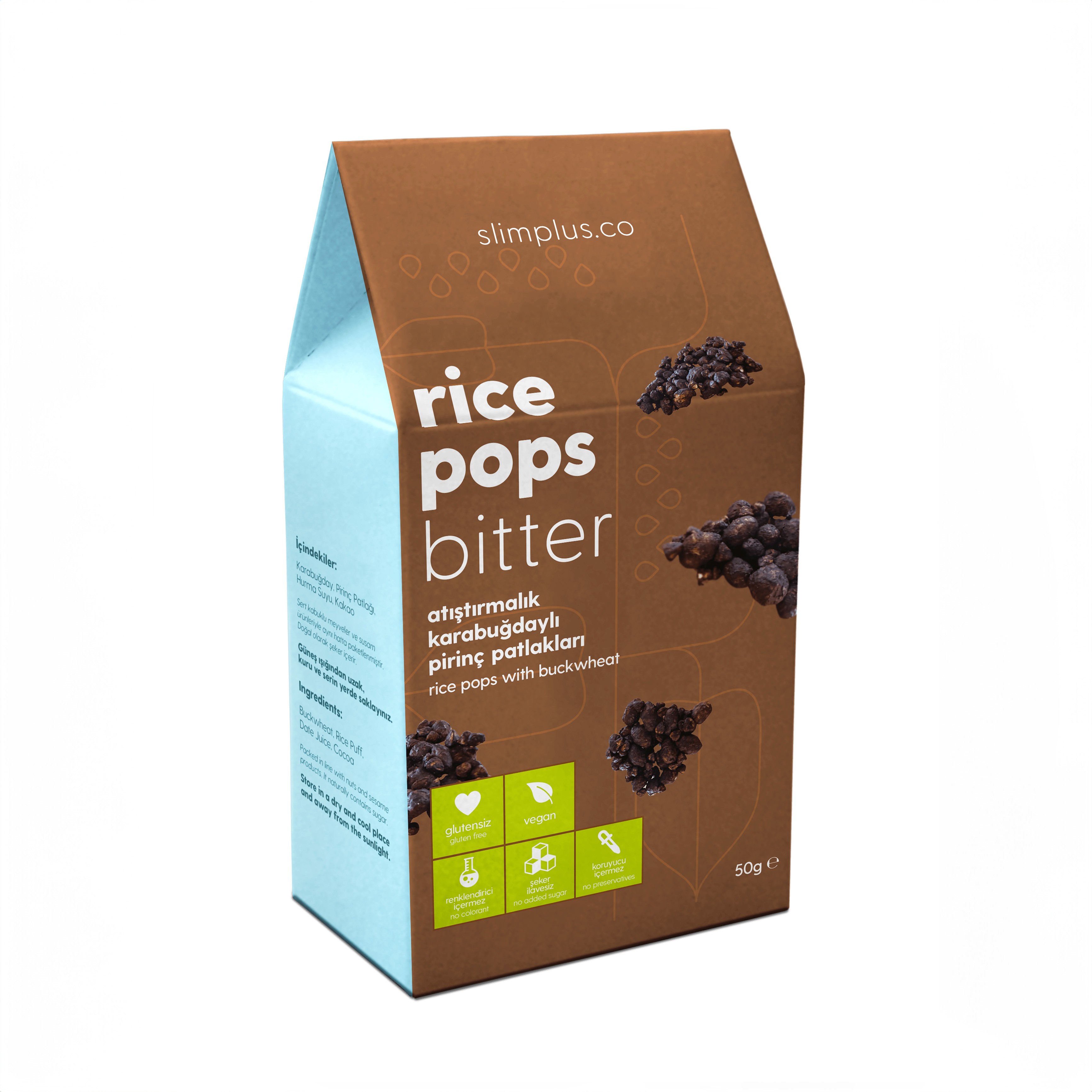 Slim Plus - Rice Pops Bitter (50 gr.) - Vegan
