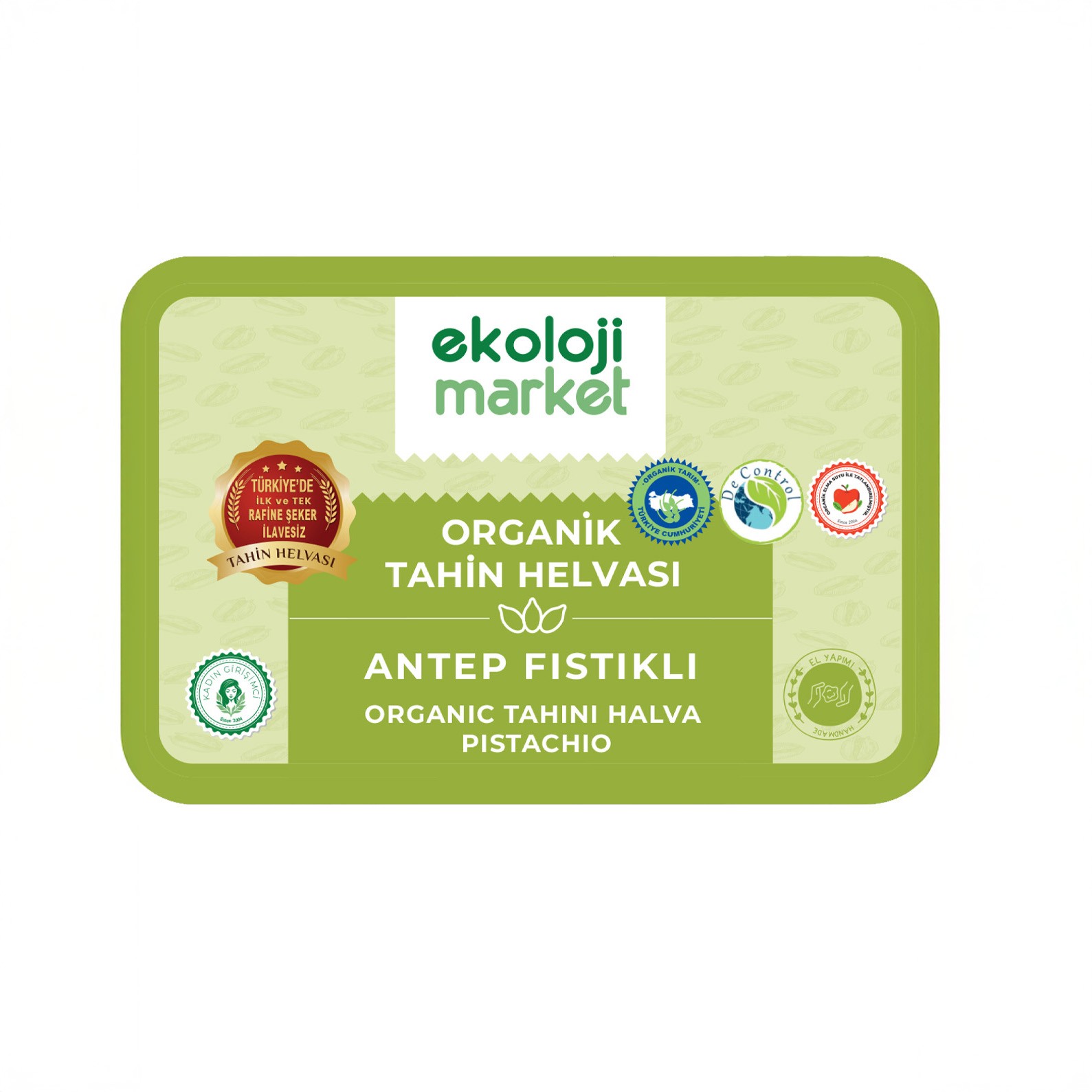 Ekoloji Market - Organik Tahin Helvası Antep Fıstıklı (200 gr.)