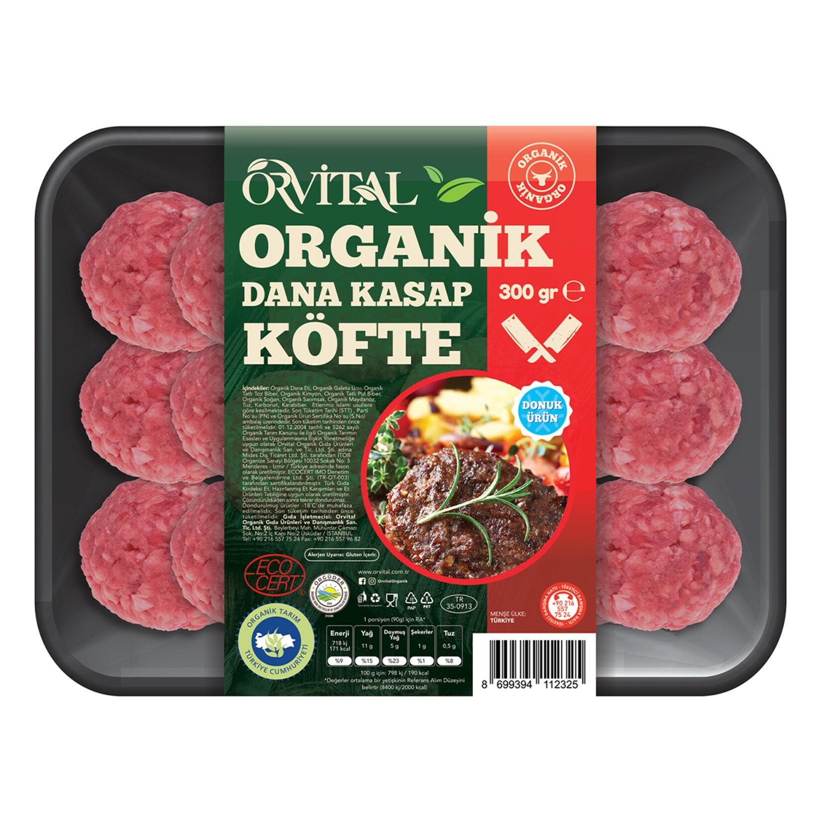 Orvital - Organik Dana Kasap Köfte (300 gr.)