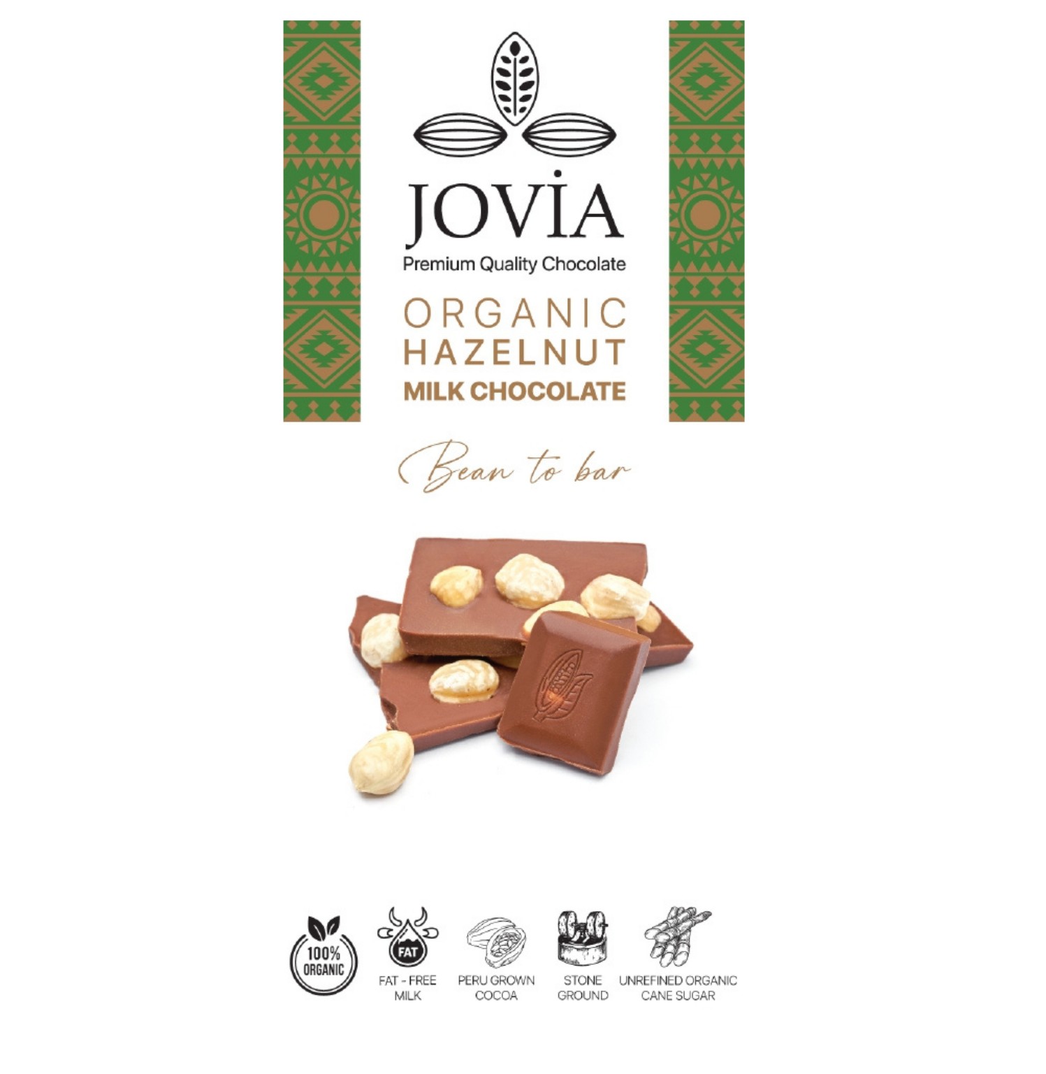 Jovia - Organik Fındıklı Sütlü Çikolata (85 gr.)