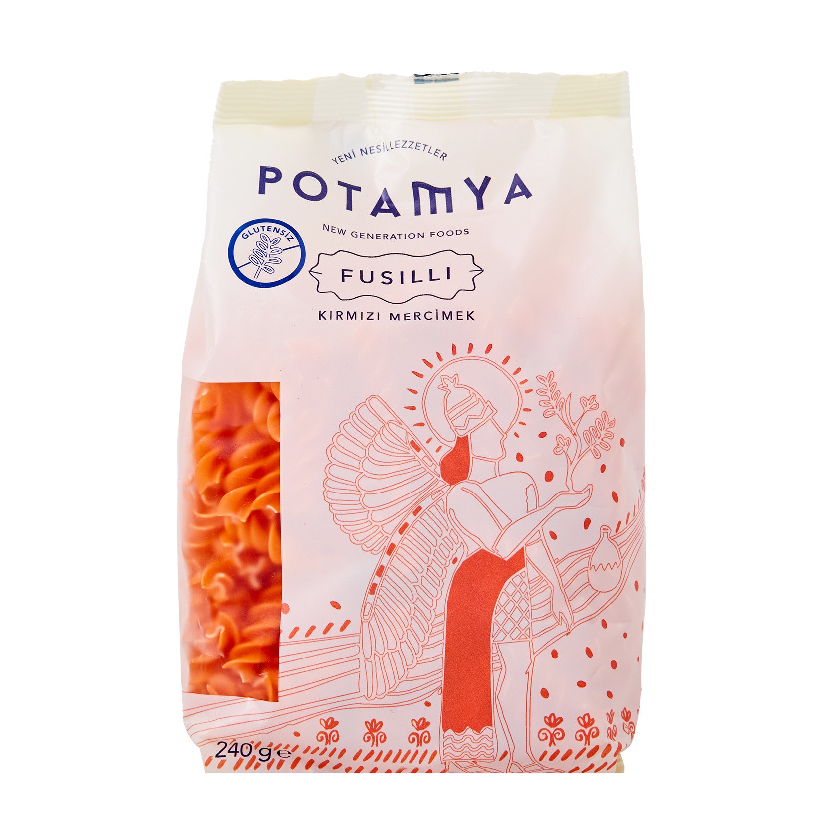 Potamya - Kırmızı Mercimek Fusilli (240 gr.) - Vegan