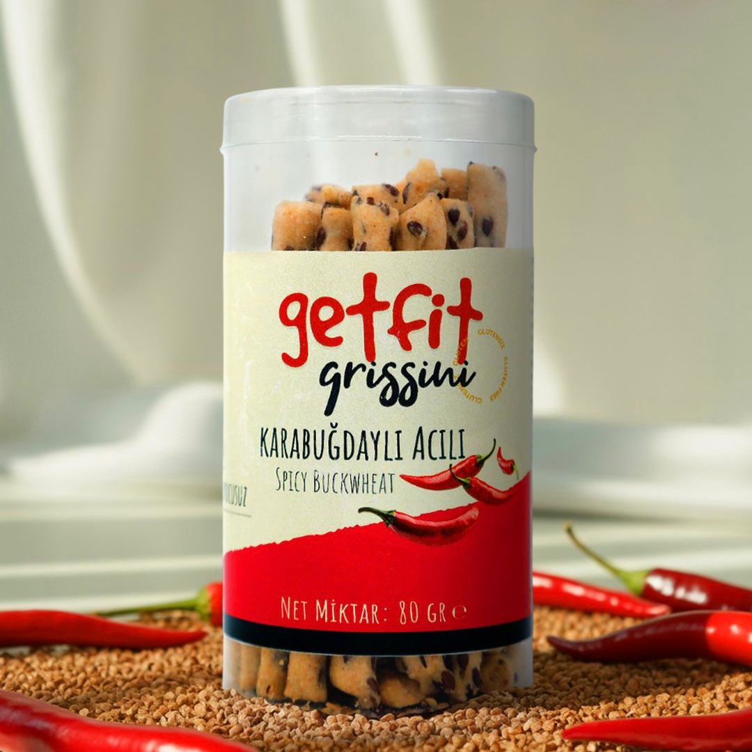 Getfit - Karabuğdaylı Acılı Grissini (80 gr.)