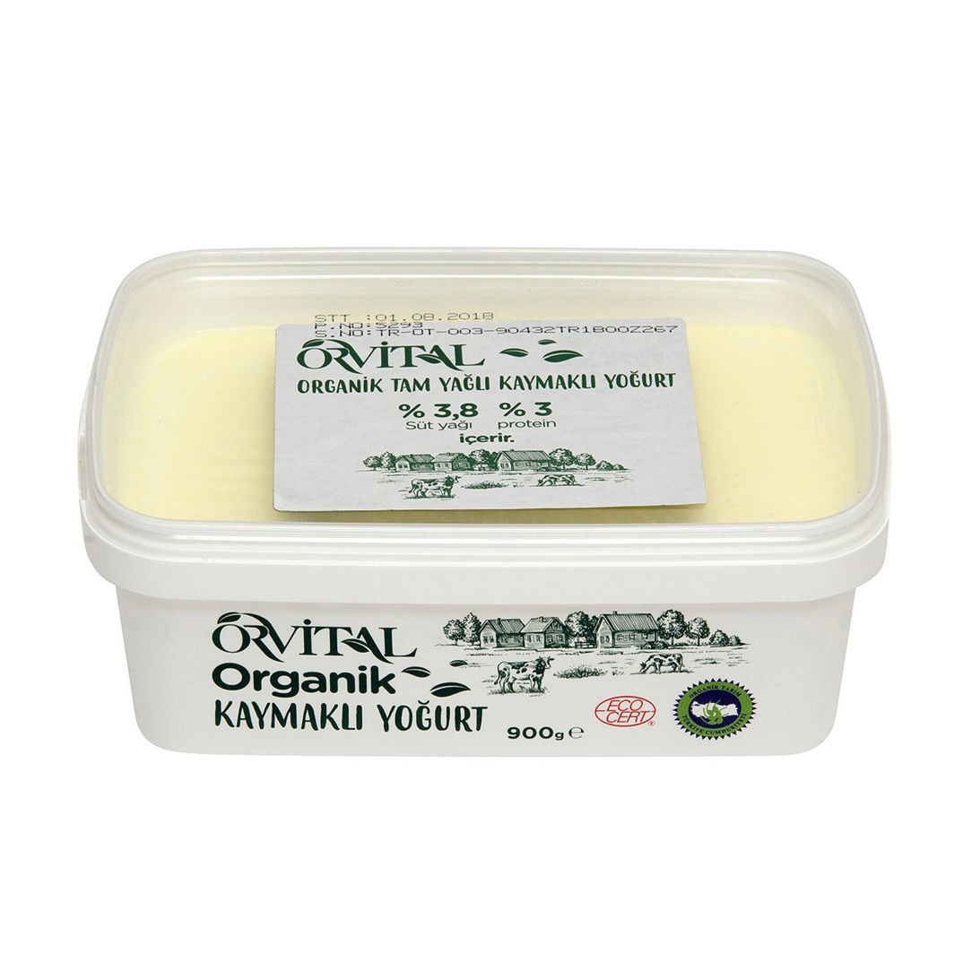 Orvital - Organik Tam Yağlı Kaymaklı Yoğurt (900 gr.)
