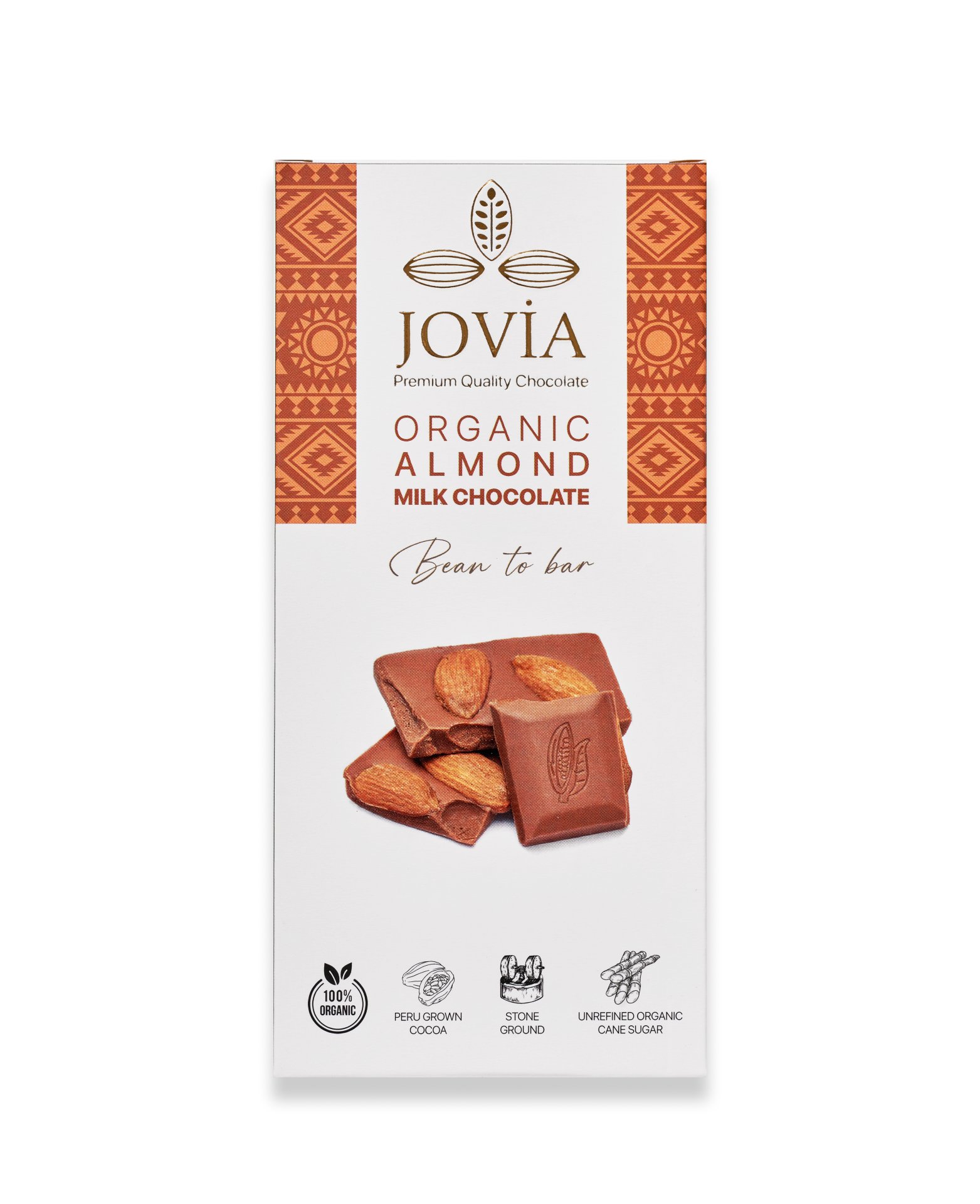 Jovia - Organik Bademli Sütlü Çikolata (85 gr.)