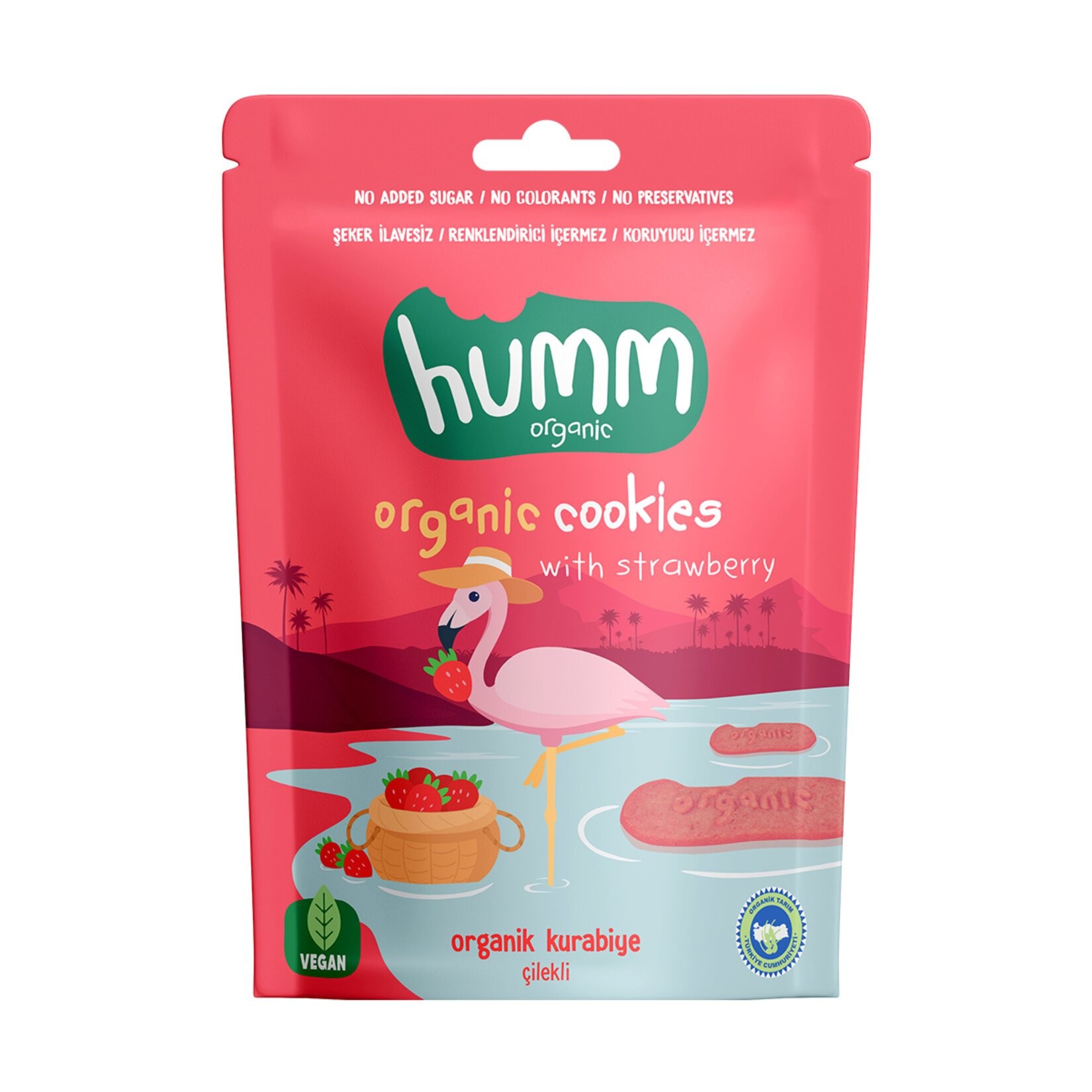 Humm - Organik Kurabiye Çilekli (55 gr.) - Vegan