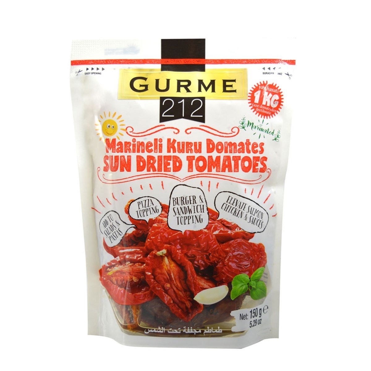 Gurme 212 - Marineli Kuru Domates (150 gr.) - Vegan