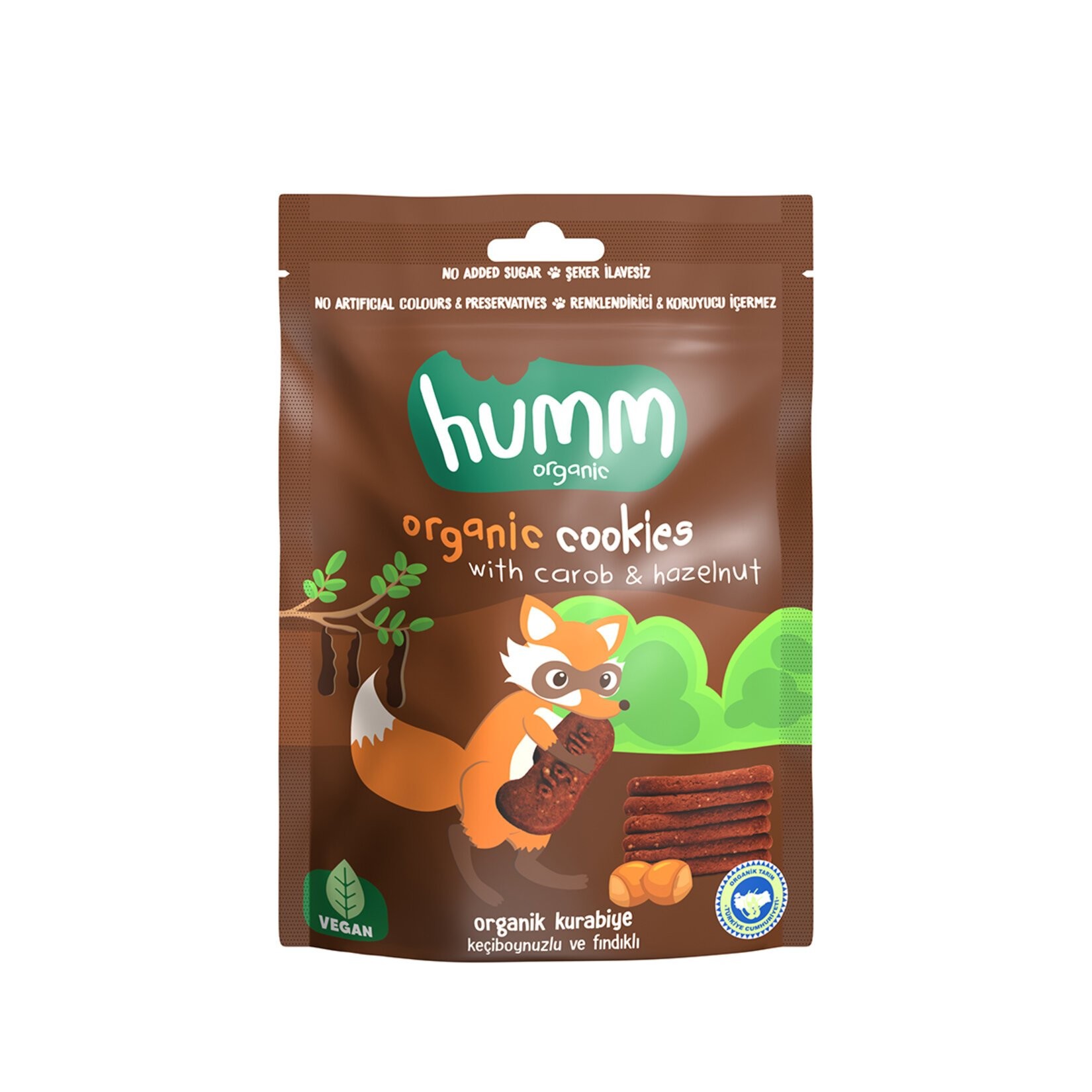 Humm - Organik Kurabiye Keçiboynuzu ve Fındıklı (55 gr.) - Vegan
