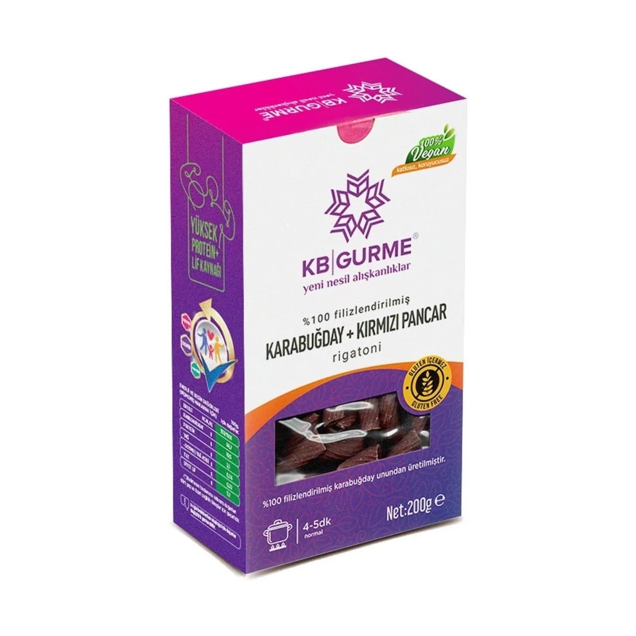 KB Gurme - Karabuğday + Kırmızı Pancar Rigatoni (200 gr.)