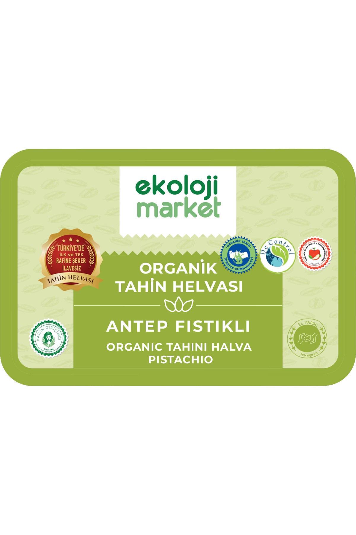 Ekoloji Market - Organik Tahin Helvası Antep Fıstıklı (200 gr.)
