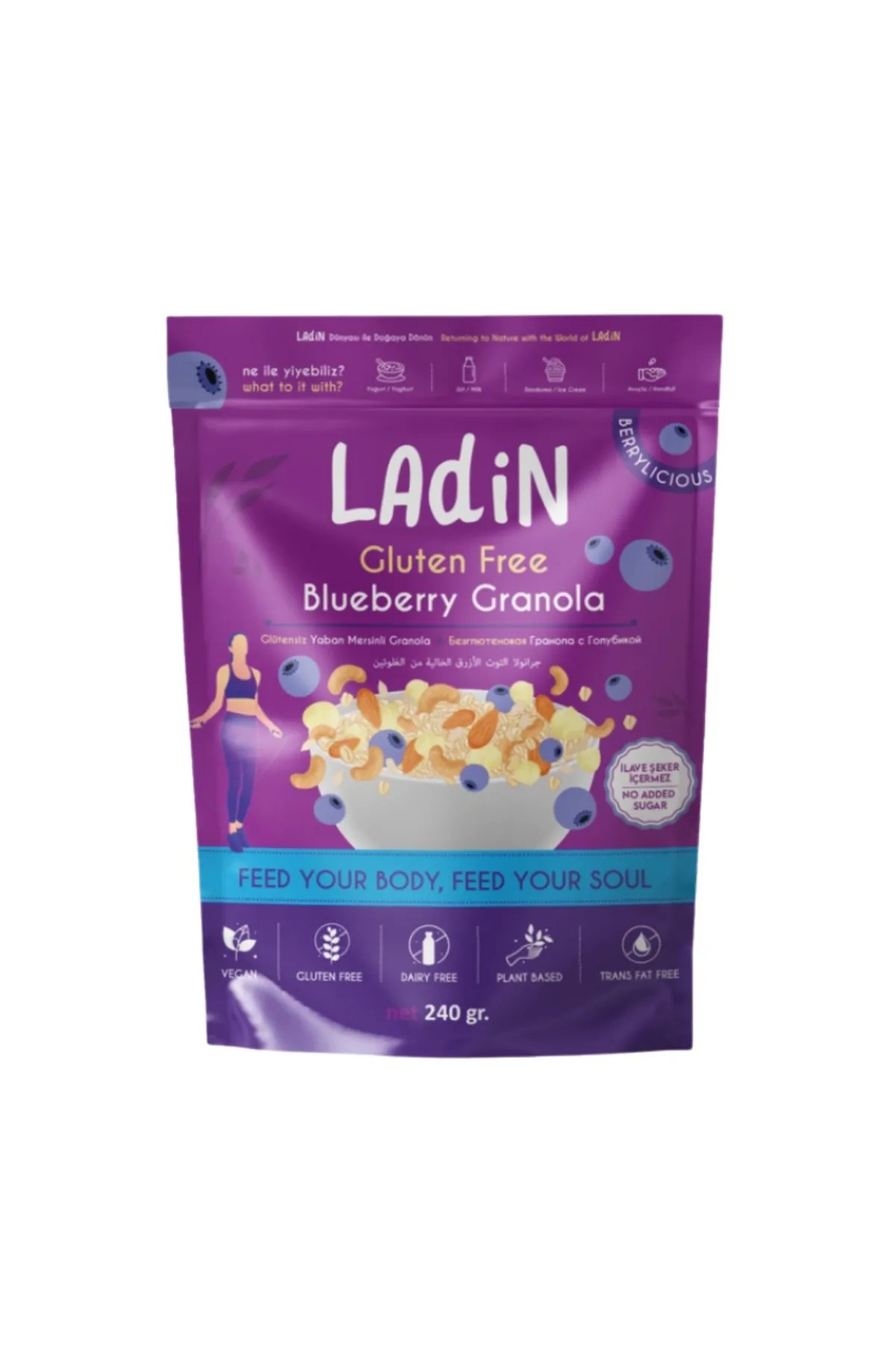 Ladin - Glutensiz Yaban Mersinli Granola (240 gr.)