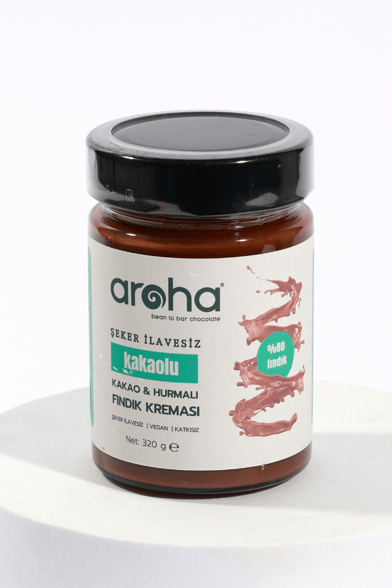 Aroha - Şeker İlavesiz Hurmalı Fındık Kreması (320g)