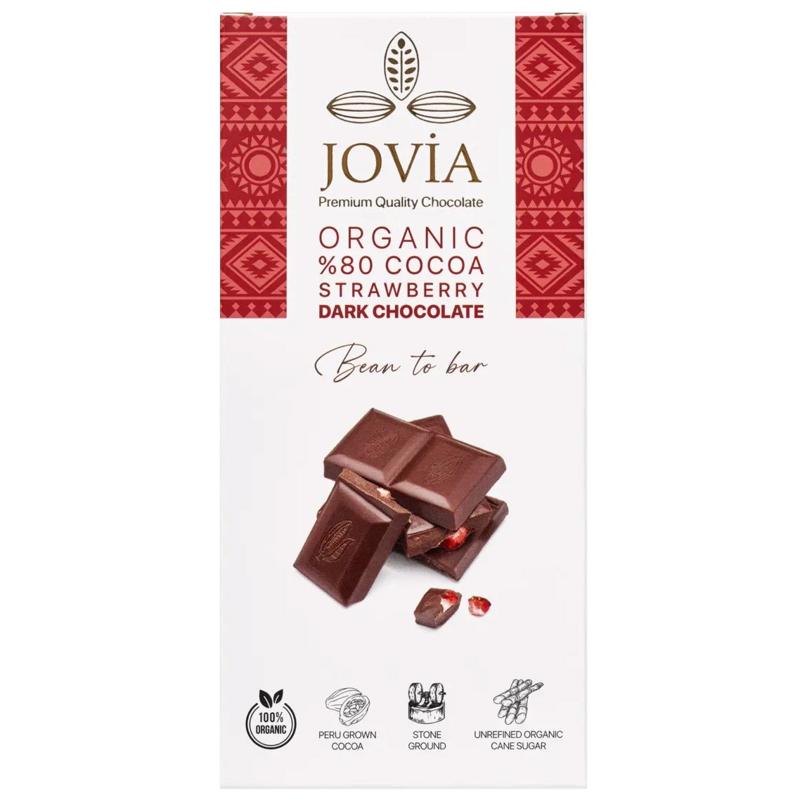 Jovia - Organik Çilekli Sütlü Çikolata (85 gr.)