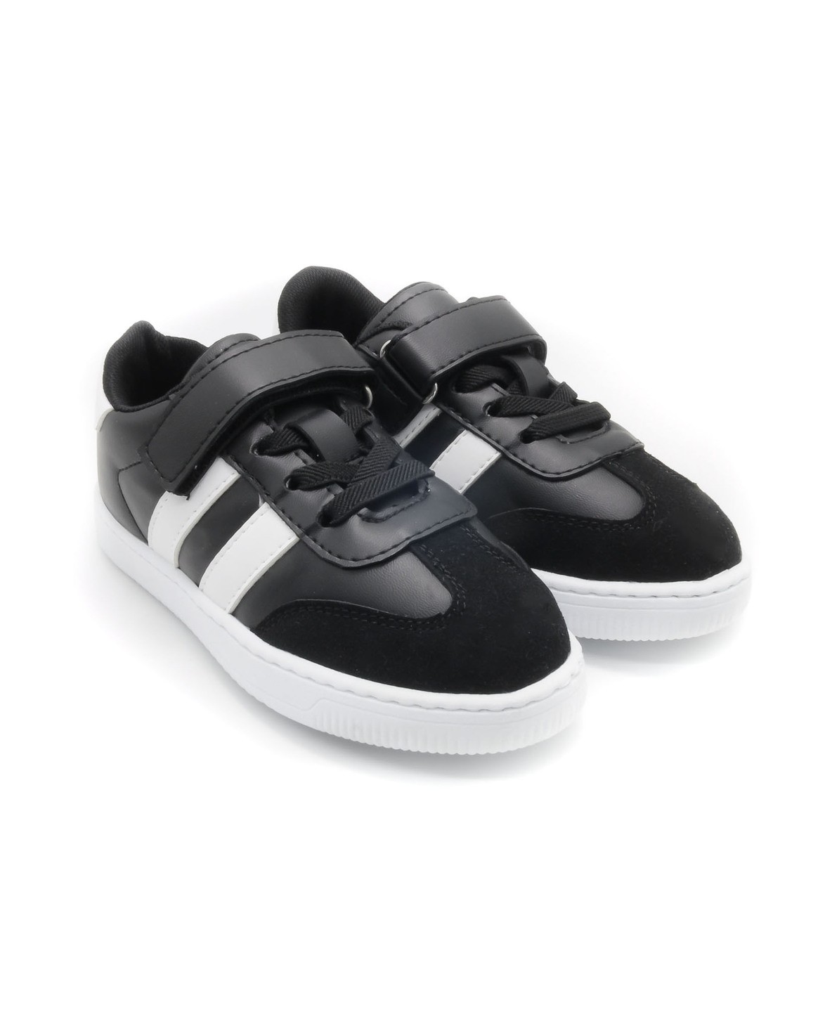 RAMBA DERİ GÖRÜNÜMLÜ MESH ASTARLI ÇOCUK SNEAKER - SİYAH - 4001 - siyah