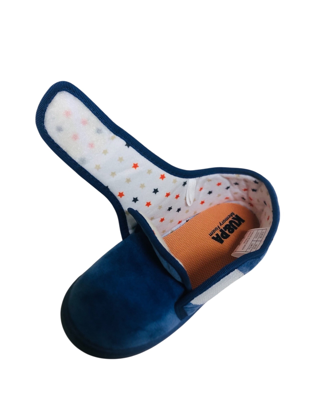 PAS KADİFE SICAK ASTARLI İÇİ YILDIZ BASKILI ÇOCUK PANDUF LACİVERT - 1008 - 23