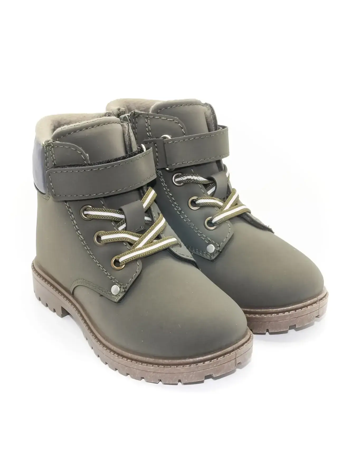 KU&PA SHOES TIMBER SÜET GÖRÜNÜMLÜ SICAK ASTARLI ÇOCUK BOT HAKİ - 3008