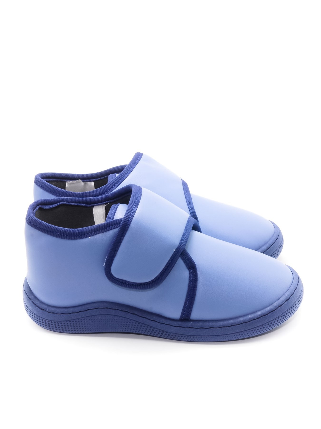 KU&PA SHOES PAS DERİ GÖRÜNÜMLÜ SICAK ASTARLI PANDUF MAVİ - 2004
