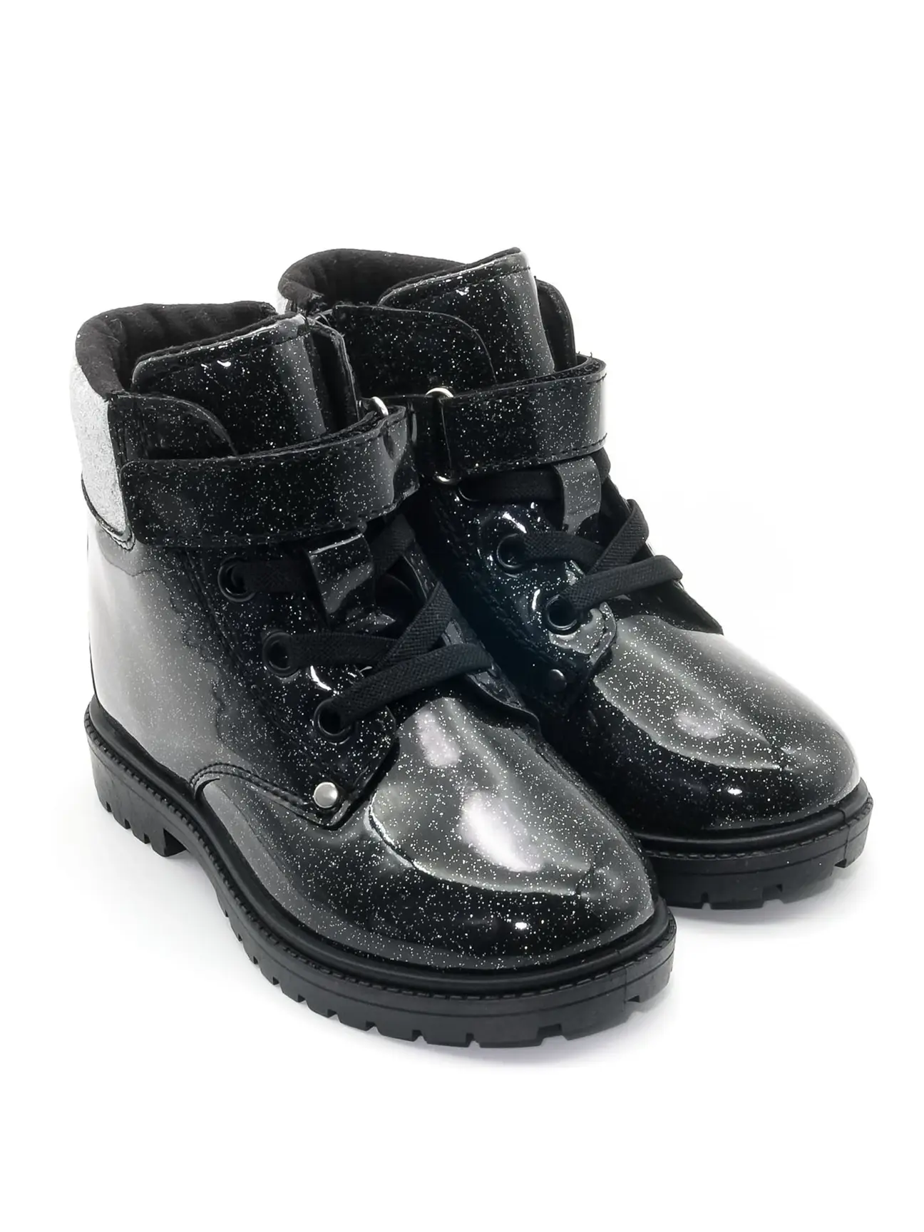 KU&PA SHOES TIMBER RUGAN GÖRÜNÜMLÜ SICAK ASTARLI ÇOCUK BOT SİMLİ SİYAH - 3007