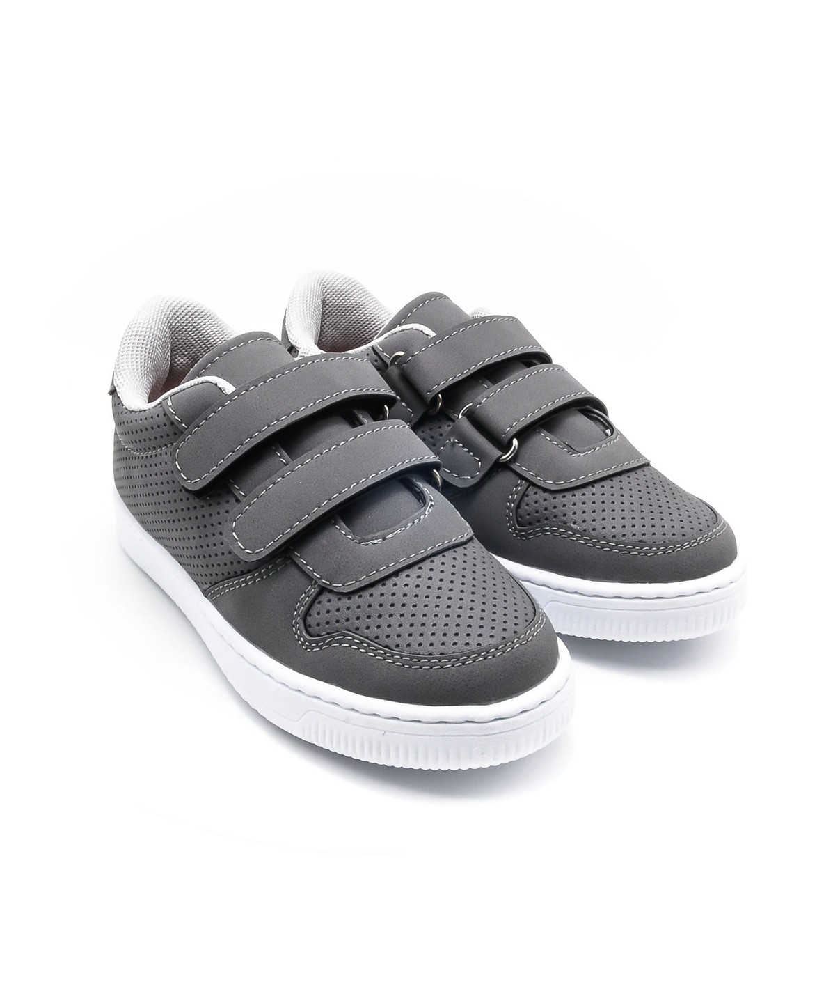 BURBER SÜET GÖRÜNÜMLÜ MESH ASTARLI ÇOCUK SNEAKER - GRİ - 5001 - 26 - gri