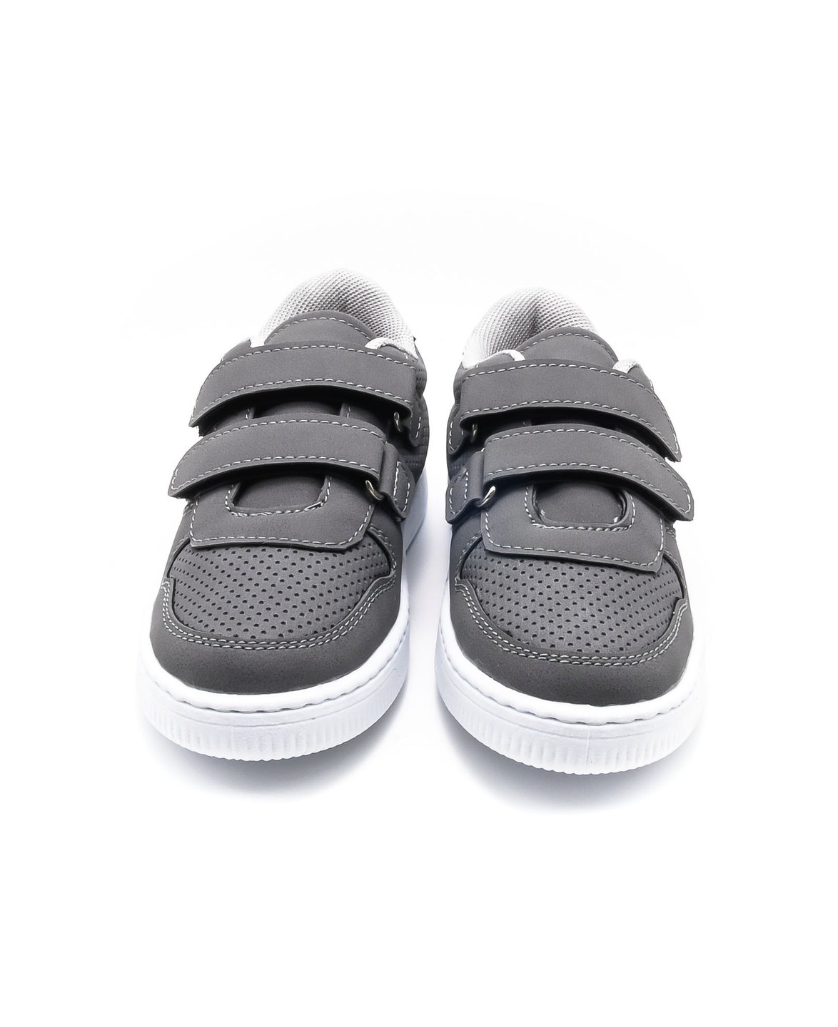BURBER SÜET GÖRÜNÜMLÜ MESH ASTARLI ÇOCUK SNEAKER - GRİ - 5001 - 26