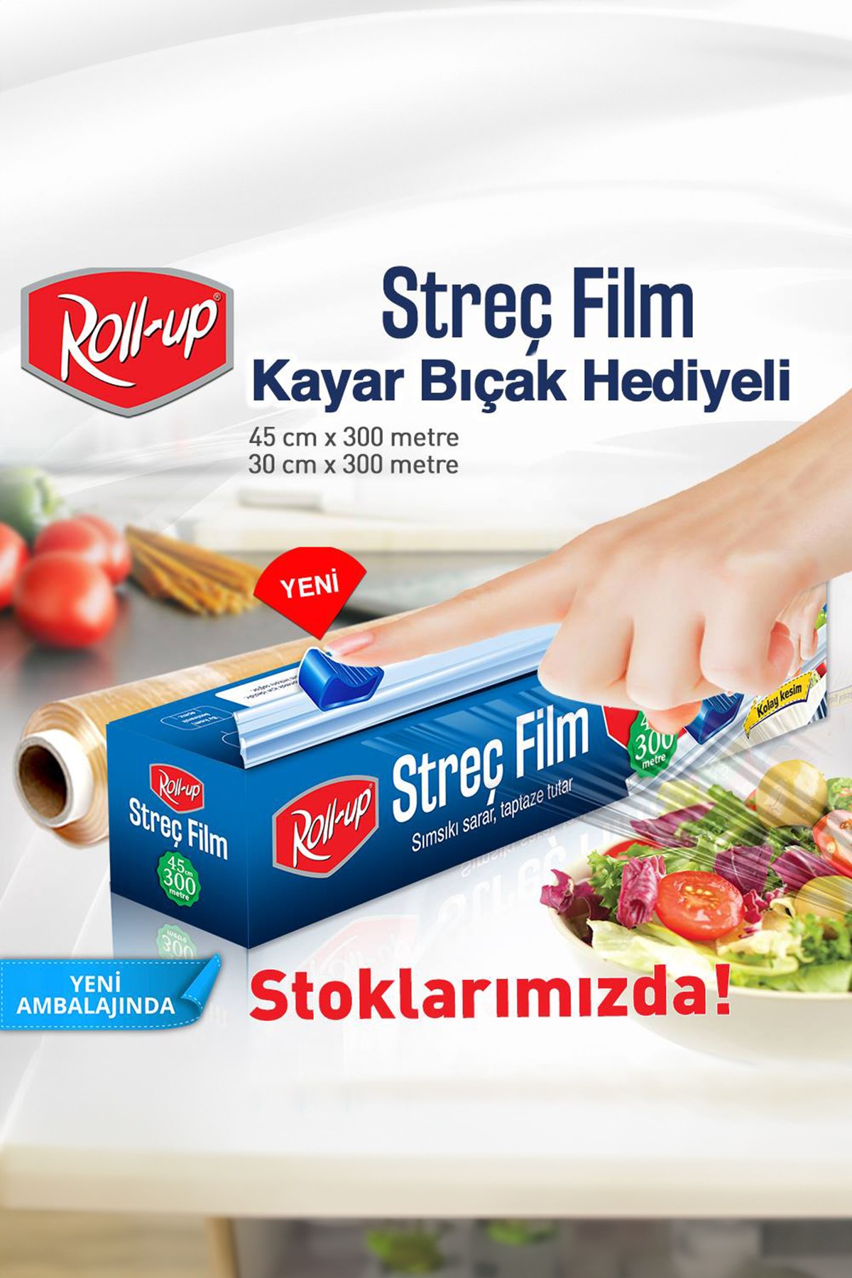 Tiri Store Roll-up Streç Film 30x300 Metre Kayar Bıçaklı