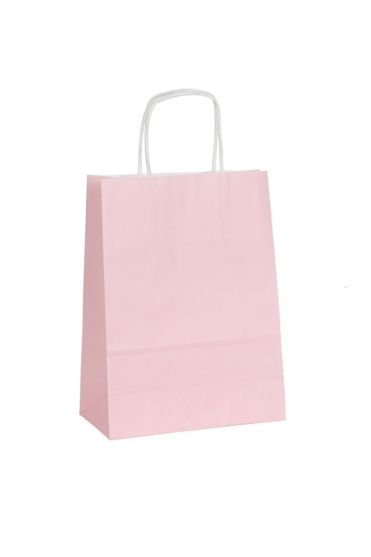 Tiri Store Büküm (Burgu) Saplı Karton Çanta Pembe 25 Adet 18x24x8 cm