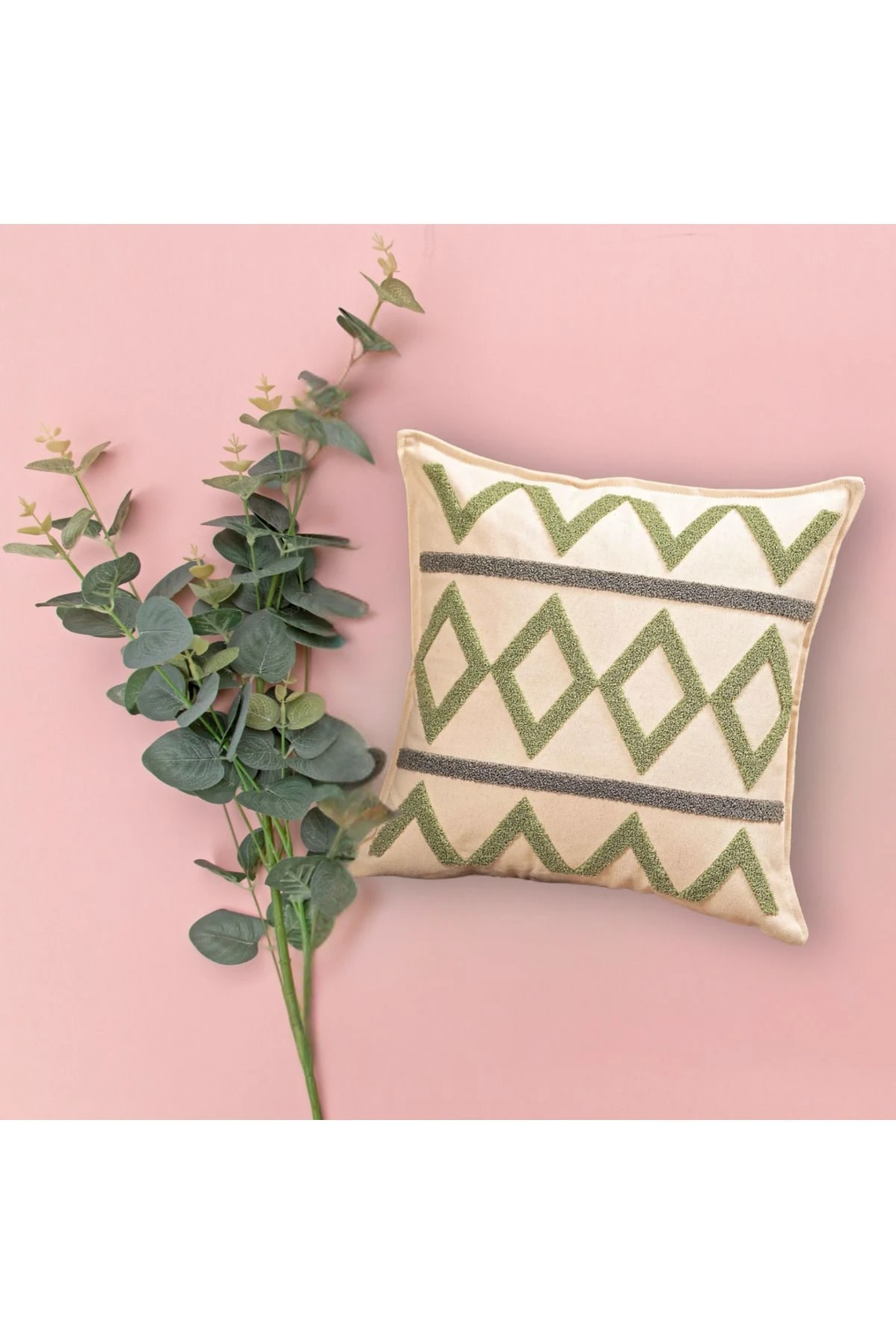 Punch Nakışlı 1 Adet Kırlent Kılıfı