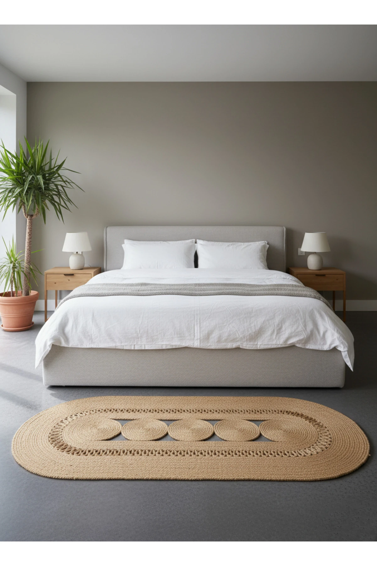 Doğal Hasır Jüt Polip Halı Kilim Paspas Comfort